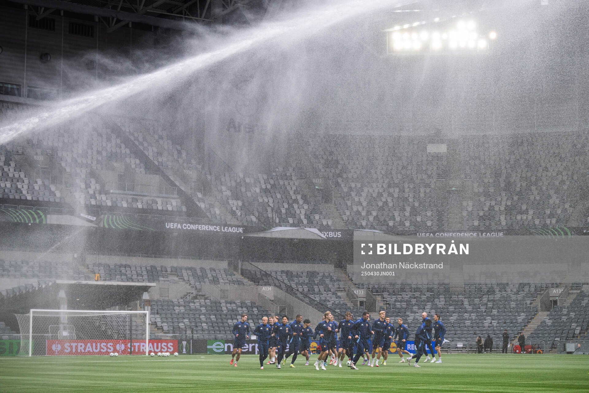Players during a training session with Djurgården on April 30, 2025 in Stockholm. 