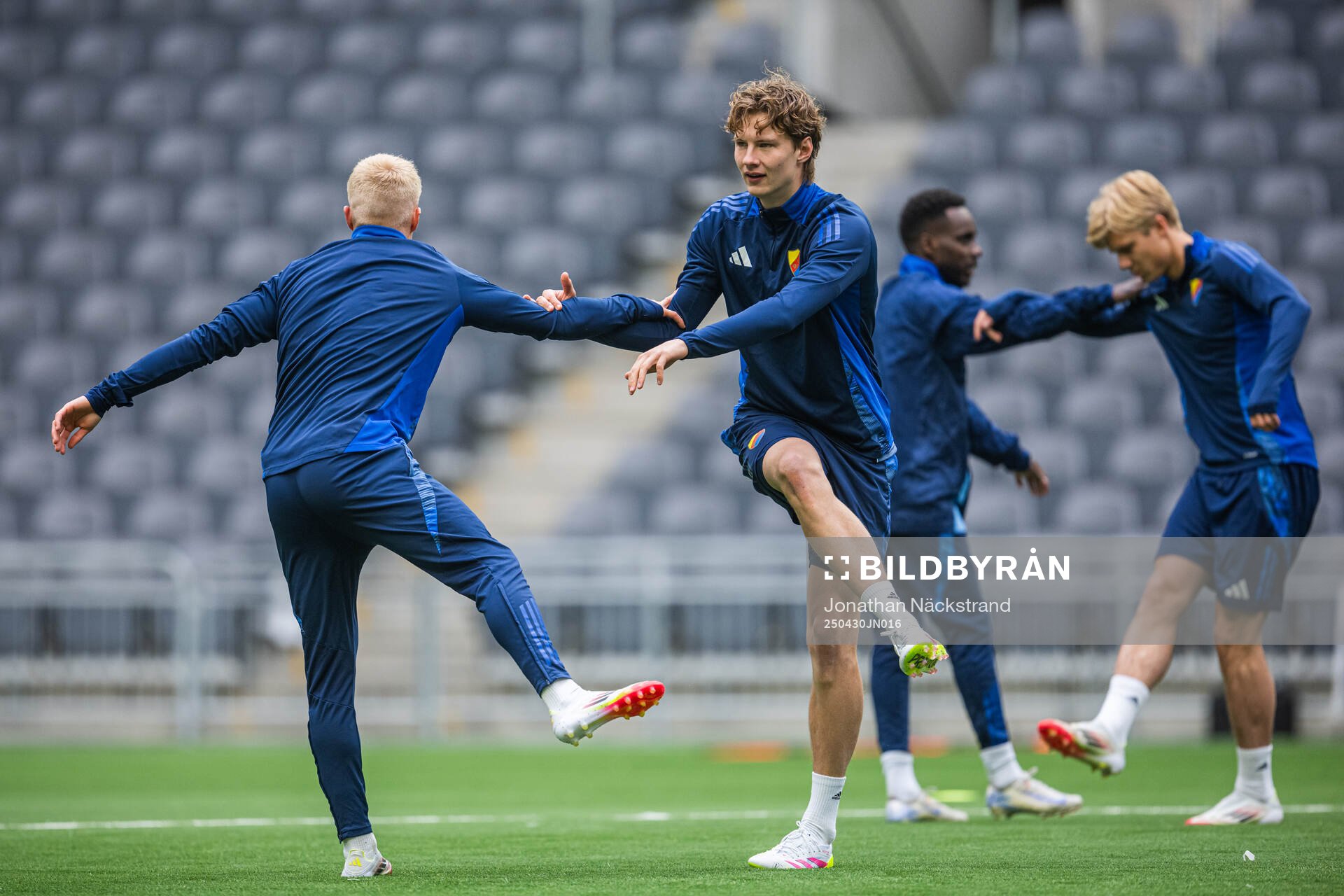 August Priske Flyger during a training session with Djurgården on April 30, 2025 in Stockholm. 
