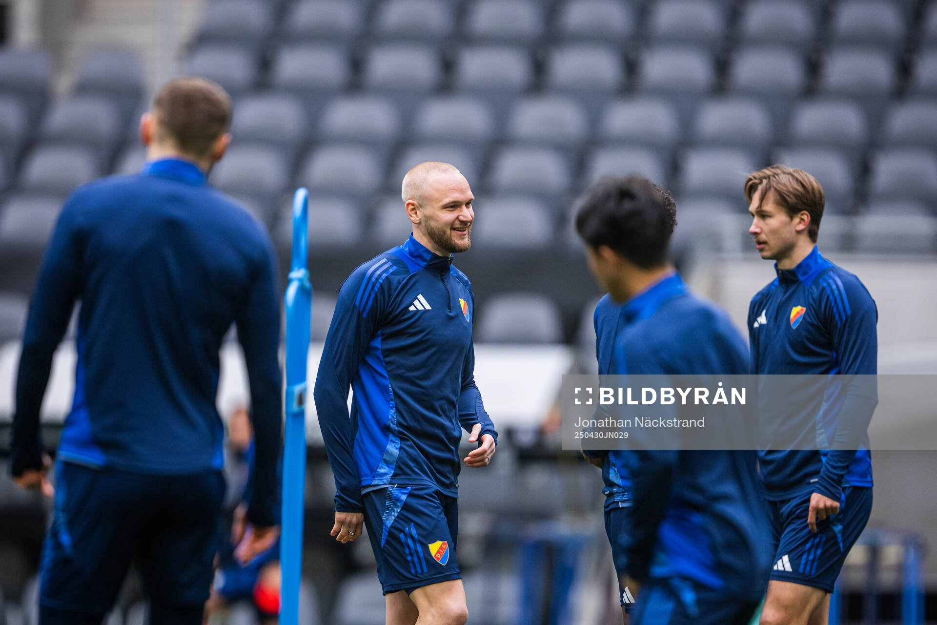 Adam Ståhl during a training session with Djurgården on April 30, 2025 in Stockholm. 