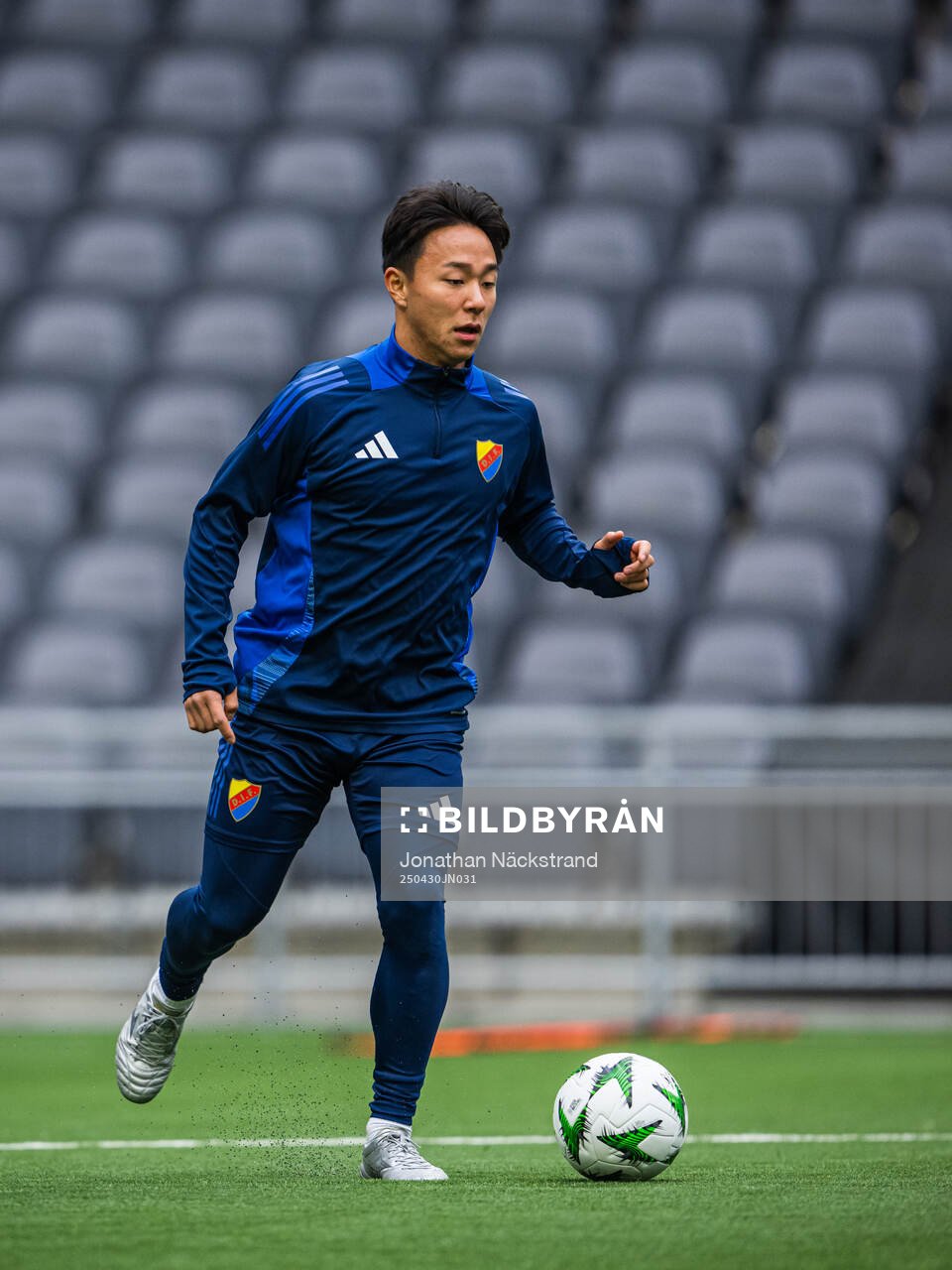 Keita Kosugi during a training session with Djurgården on April 30, 2025 in Stockholm. 