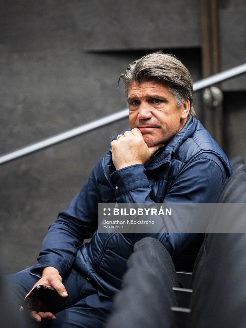Sports director Bosse Andersson of Djurgården during a UEFA Conference League press conference on April 30, 2025 in Stockholm.