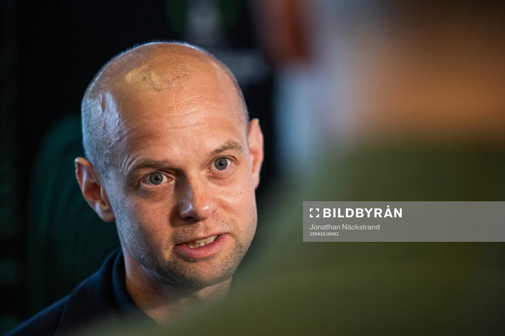 Erik Gozzi during a mixed zone with Djurgården football team on April 30, 2025 in Stockholm. 