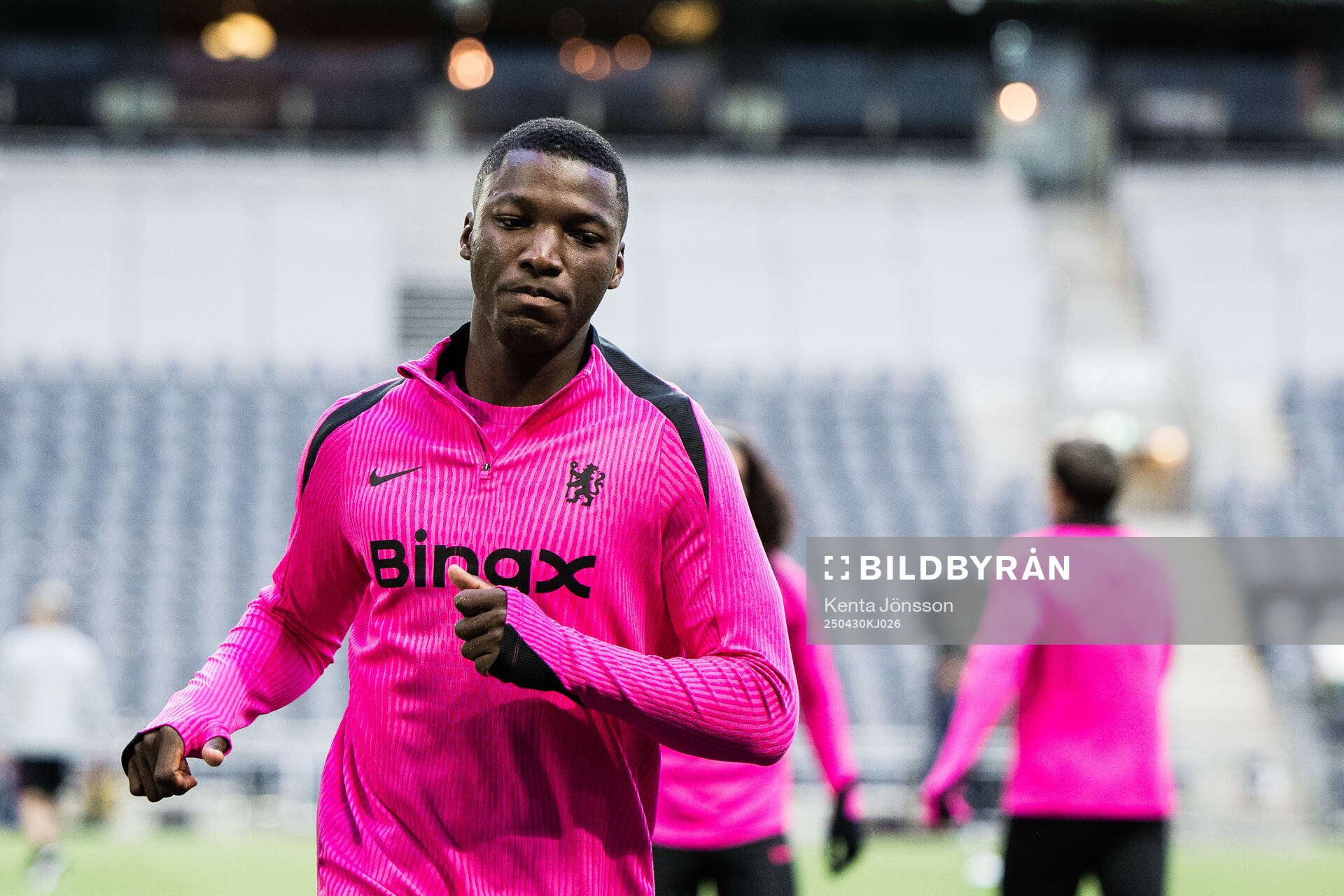 Moises Caicedo  during a training session with Chelsea on April 30, 2025 in Stockholm. 
