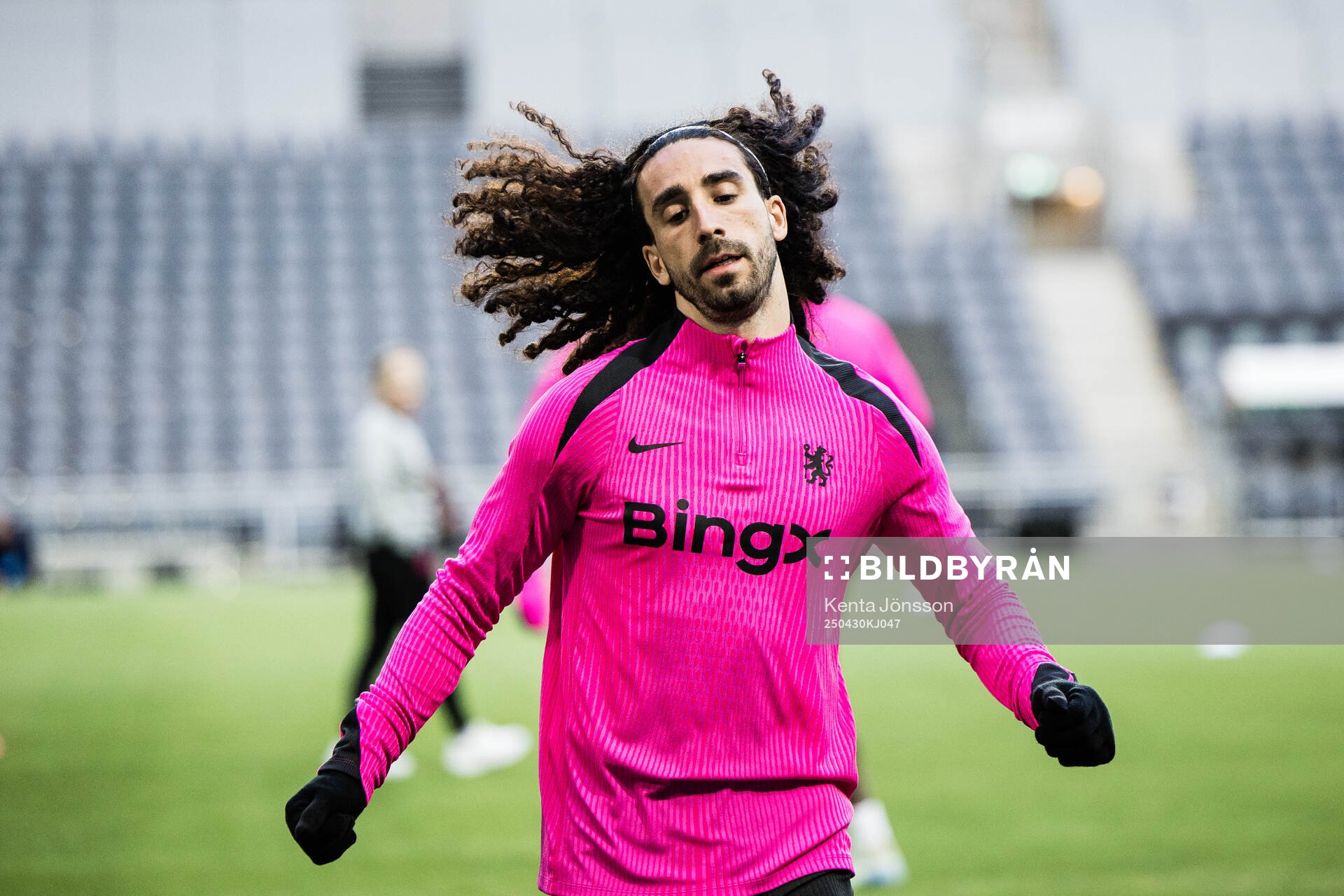 Marc Cucurella during a training session with Chelsea on April 30, 2025 in Stockholm. 
