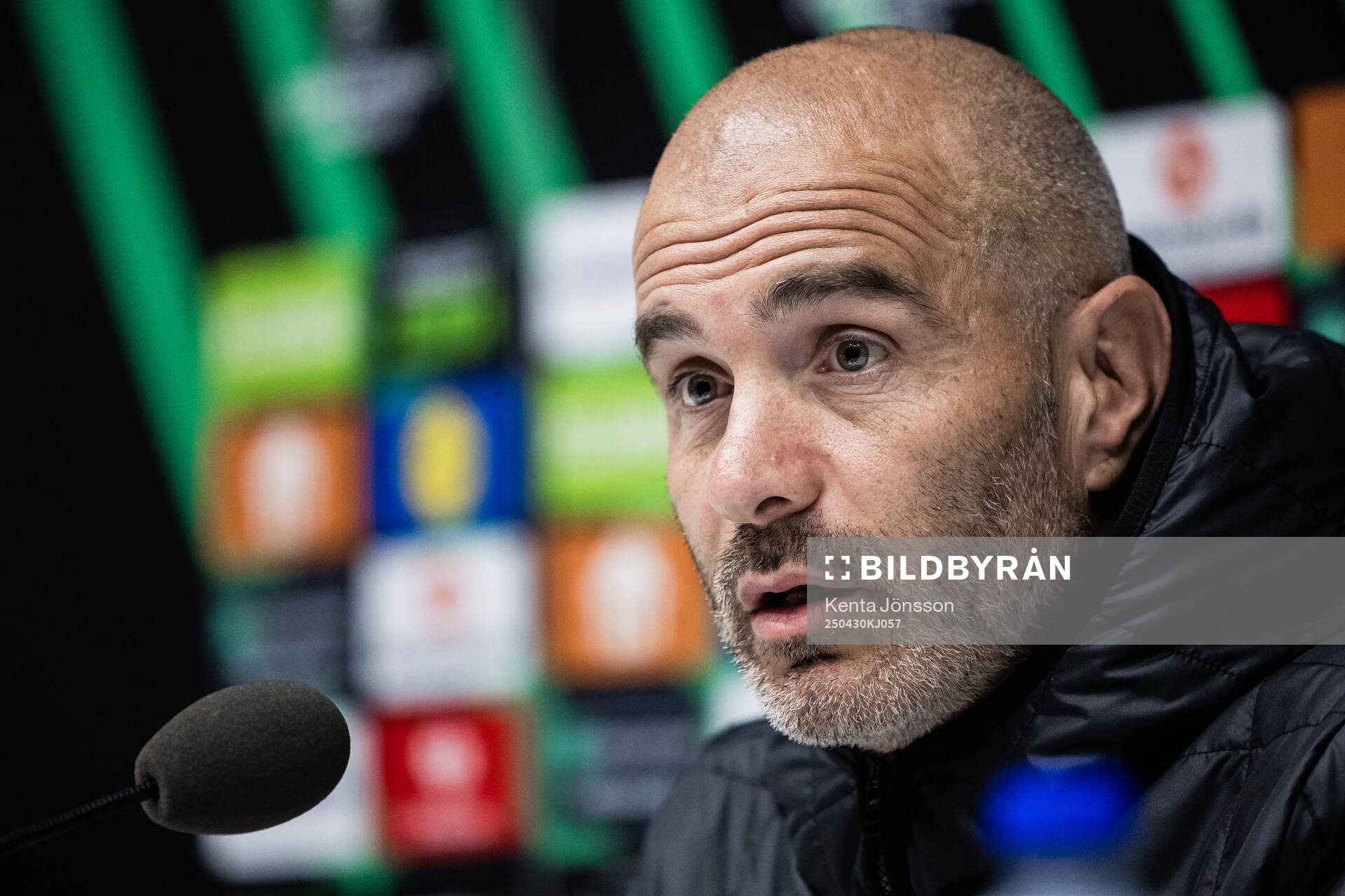Coach Enzo Maresca during a press conference with Chelsea on April 30, 2025 in Stockholm. 