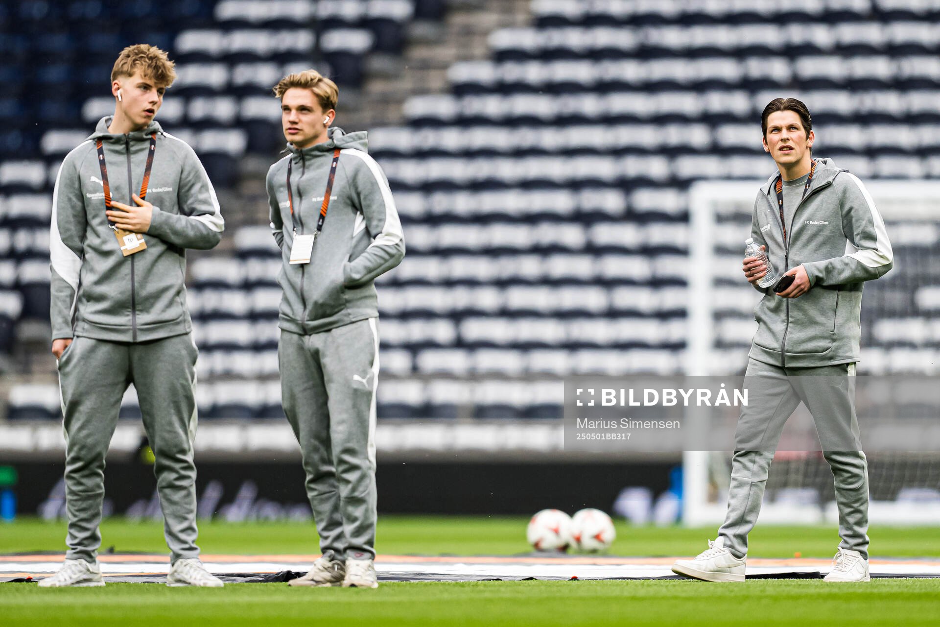 Sondre Brunstad Fet of Bodø/Glimt arrives ahead of the UEFA Europa League semi-final football match between Tottenham and Bodø/Glimt on May 1, 2025 in London.