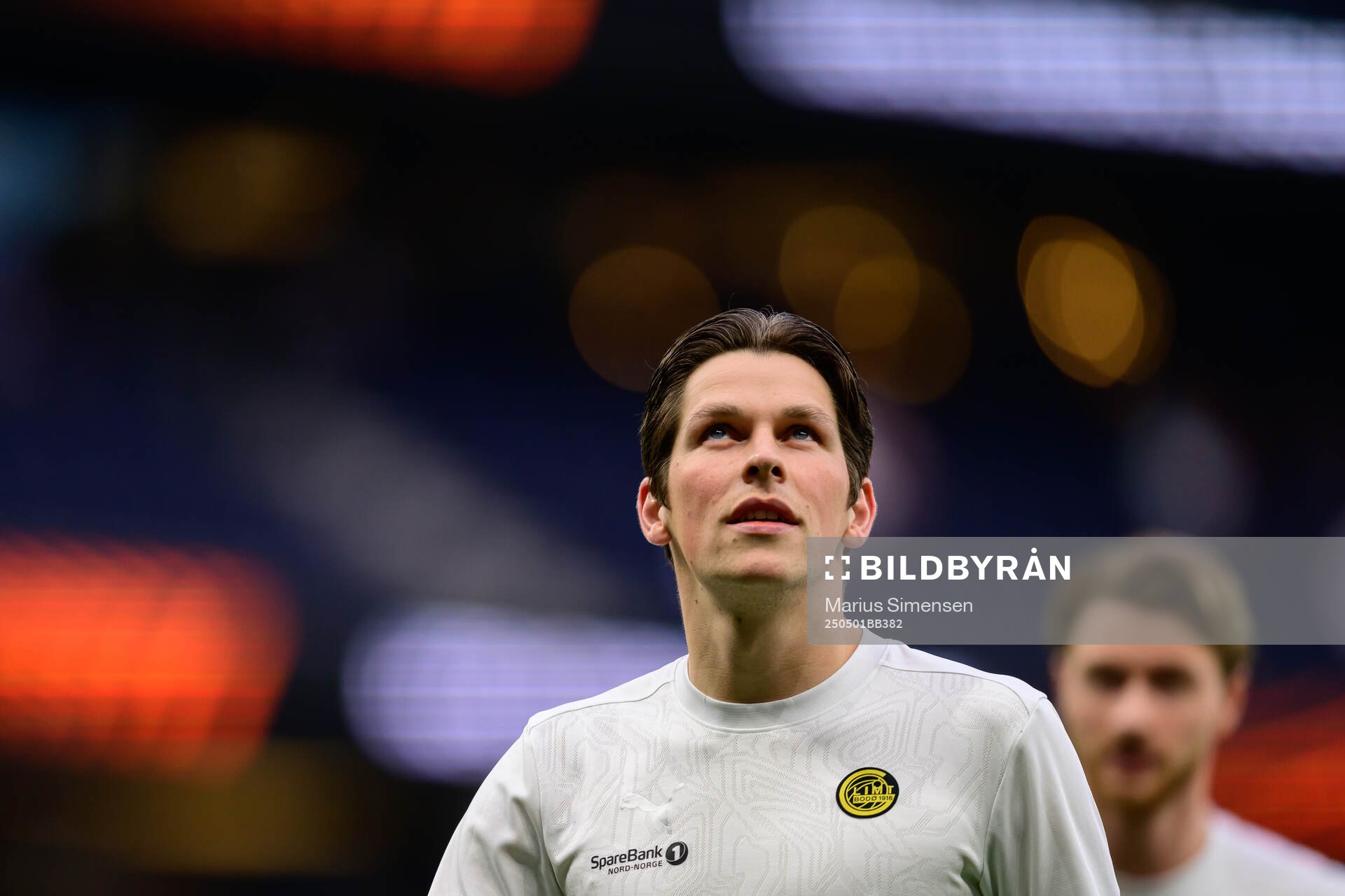Sondre Brunstad Fet of Bodø/Glimt ahead of the UEFA Europa League semi-final football match between Tottenham and Bodø/Glimt on May 1, 2025 in London. 