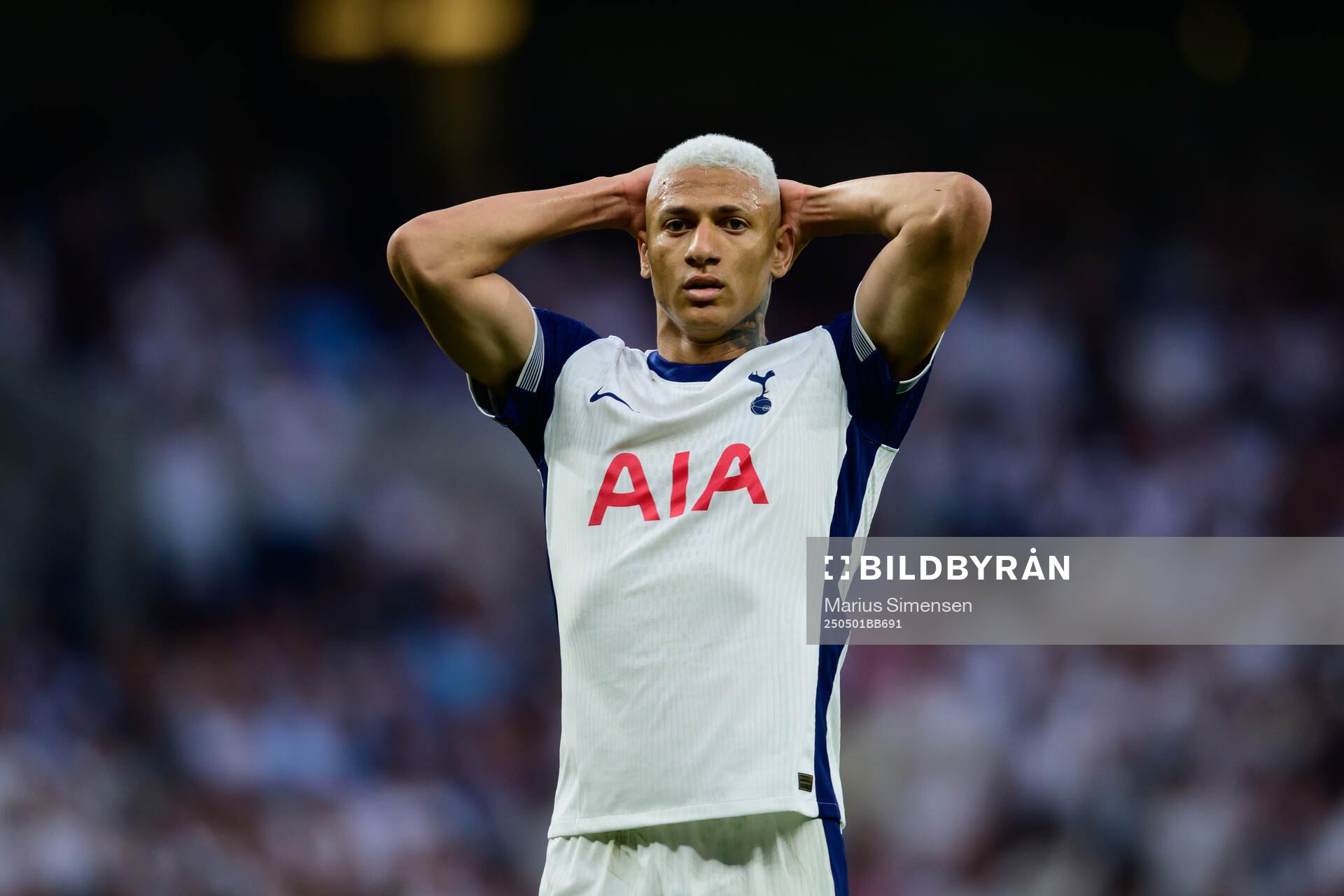 Richarlison of Tottenham during the UEFA Europa League semi-final football match between Tottenham and Bodø/Glimt on May 1, 2025 in London.