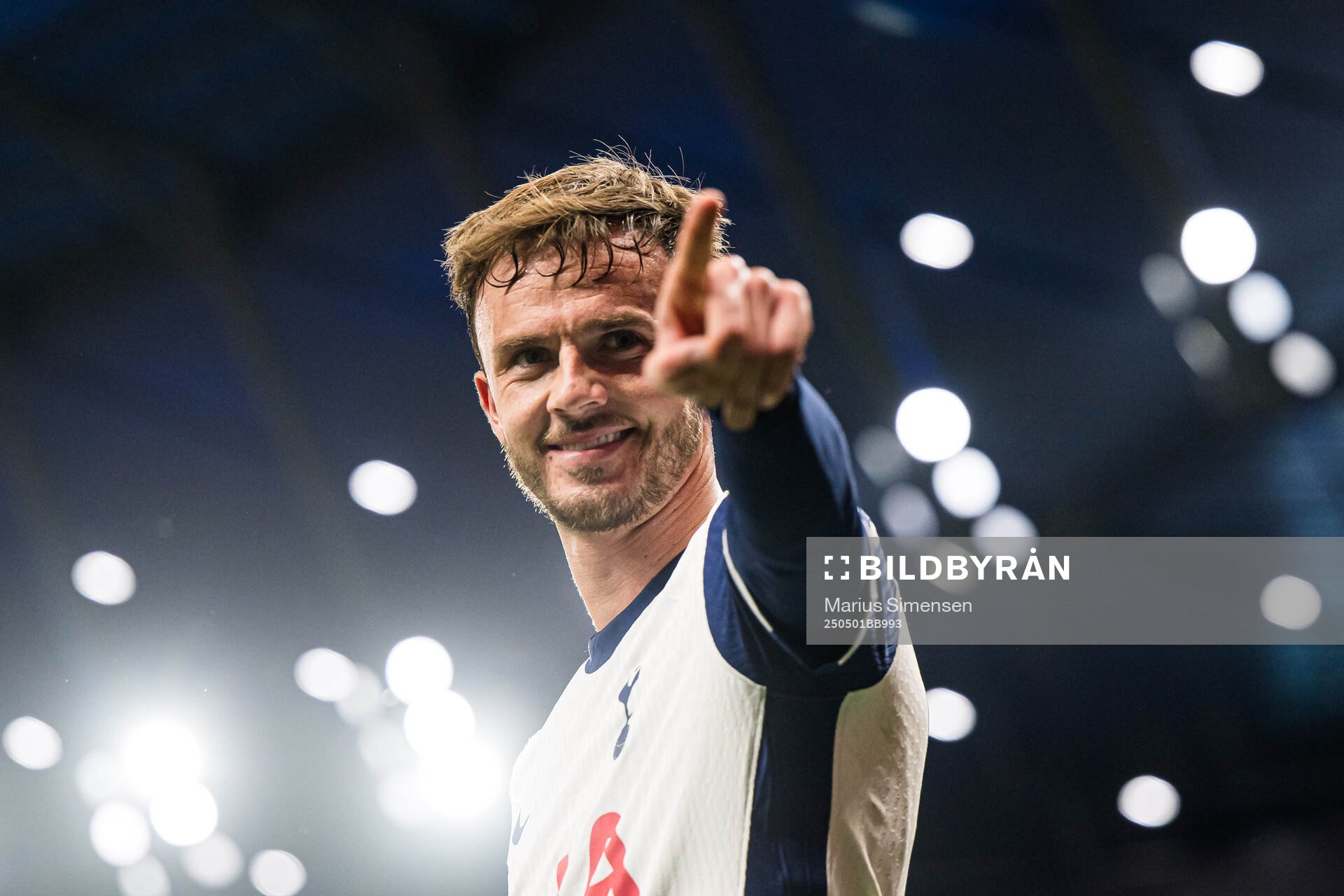 James Maddison of Tottenham during the UEFA Europa League semi-final football match between Tottenham and Bodø/Glimt on May 1, 2025 in London.