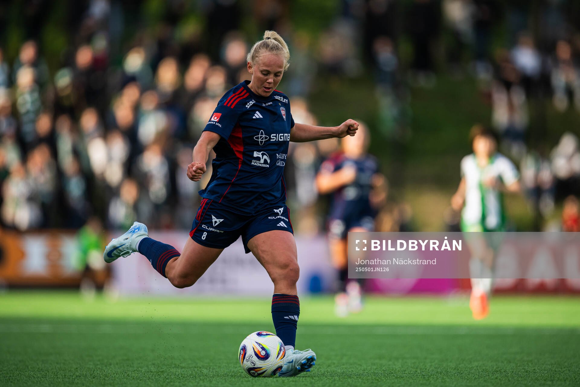 Rosengårds Molly Johansson under semifinalen i Svenska Cupen mellan Hammarby och Rosengård den 1 maj 2025 i Stockholm.