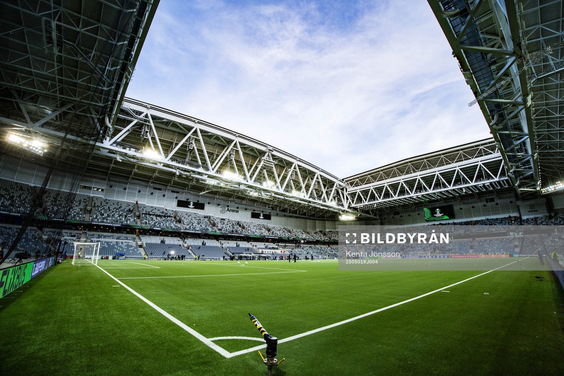 3Arena ahead of the UEFA Conference League semifinal between Djurgården and Chelsea on May 1, 2025 in Stockholm. 