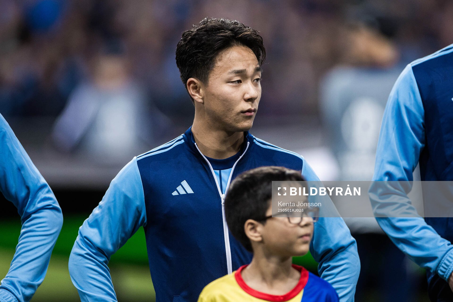 Keita Kosugi of Djurgården ahead of the UEFA Conference League semifinal between Djurgården and Chelsea on May 1, 2025 in Stockholm.