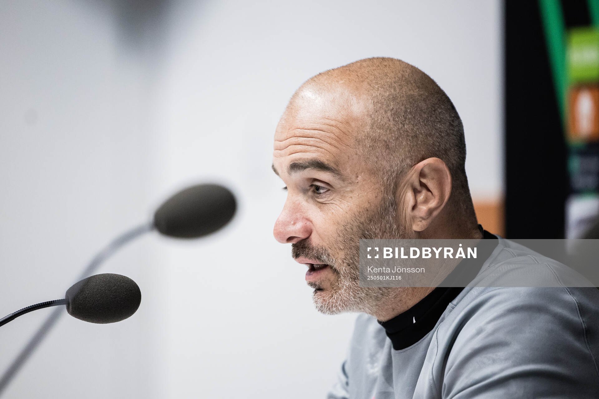 Coach Enzo Maresca of Chelsea during the press conference after the UEFA Conference League semifinal between Djurgården and Chelsea on May 1, 2025 in Stockholm.