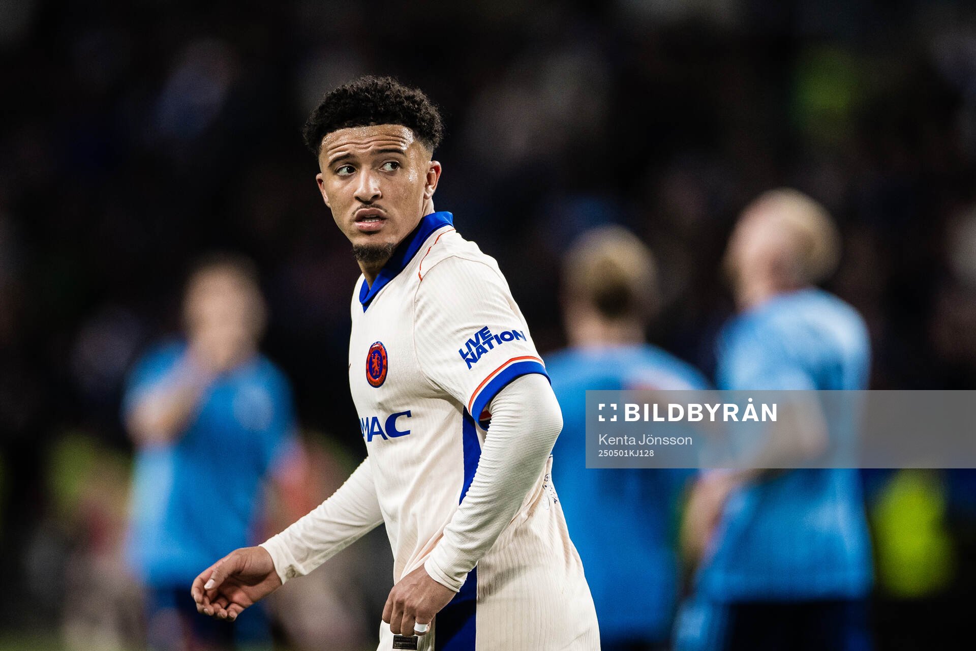 Jadon Sancho of Chelsea during the UEFA Conference League semifinal between Djurgården and Chelsea on May 1, 2025 in Stockholm.
