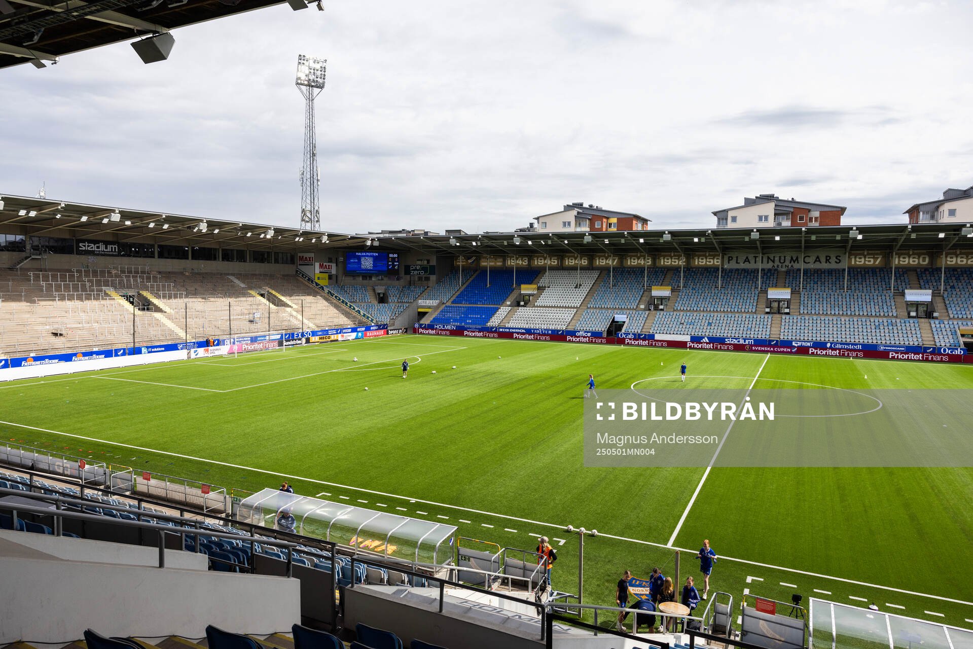 Interiör vy av Platinumcars Arena inför semifinalen i Svenska Cupen mellan IFK Norrköping och Häcken den 1 maj 2025 i Norrköping.