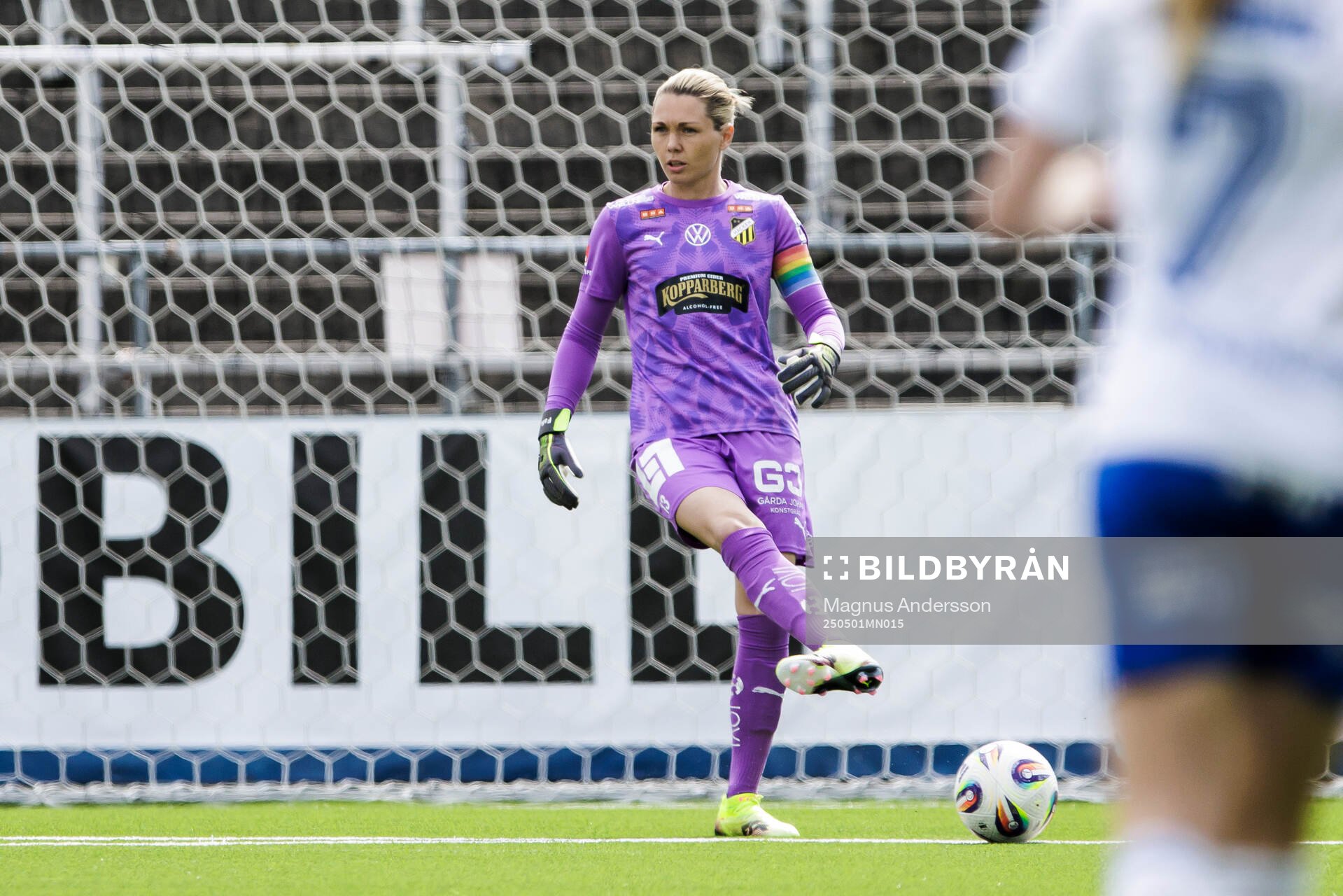 Häckens Jennifer Falk under semifinalen i Svenska Cupen mellan IFK Norrköping och Häcken den 1 maj 2025 i Norrköping.