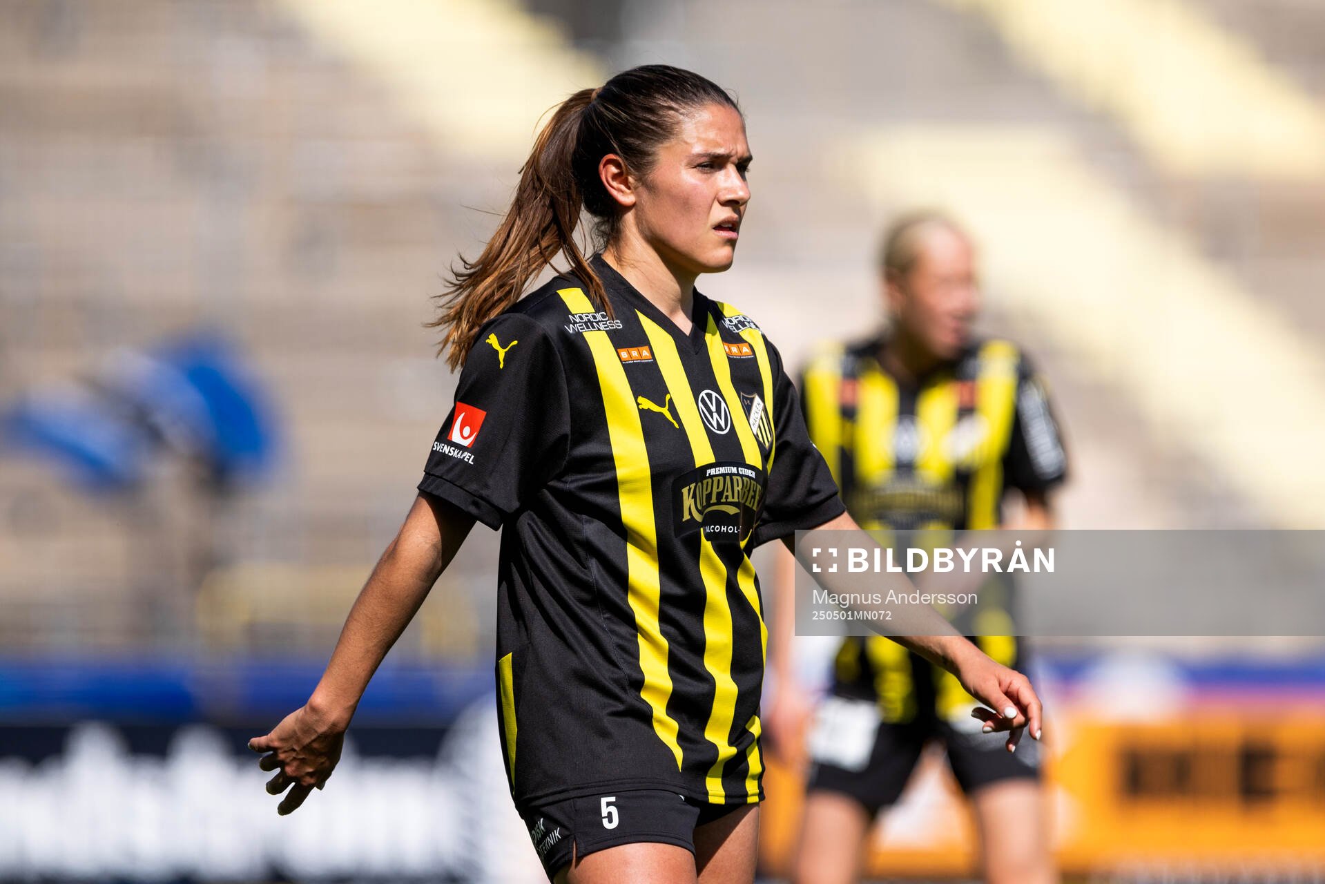 Häckens Mary Caroline Wickenheiser under semifinalen i Svenska Cupen mellan IFK Norrköping och Häcken den 1 maj 2025 i Norrköping.