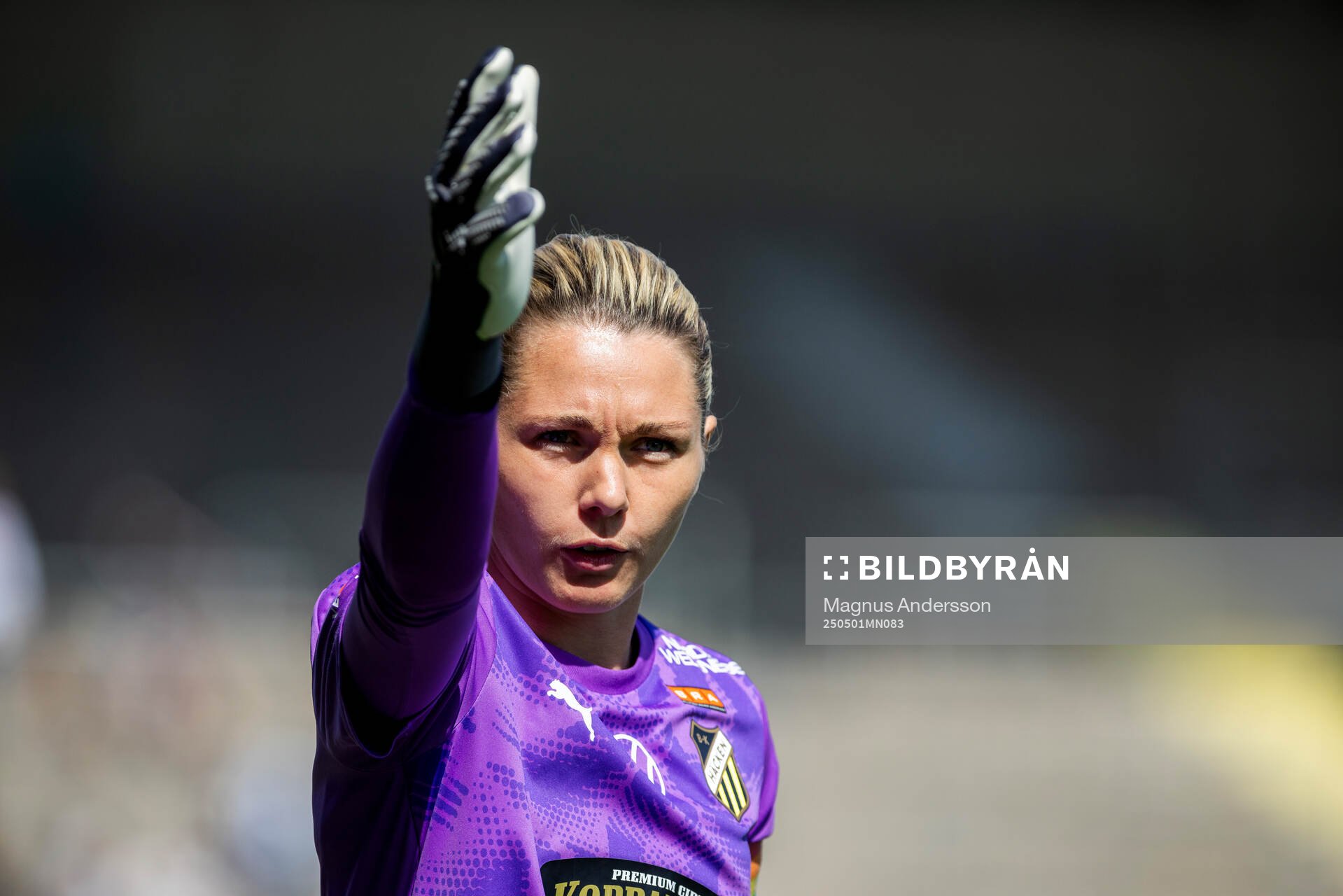Häckens målvakt Jennifer Falk under semifinalen i Svenska Cupen mellan IFK Norrköping och Häcken den 1 maj 2025 i Norrköping.