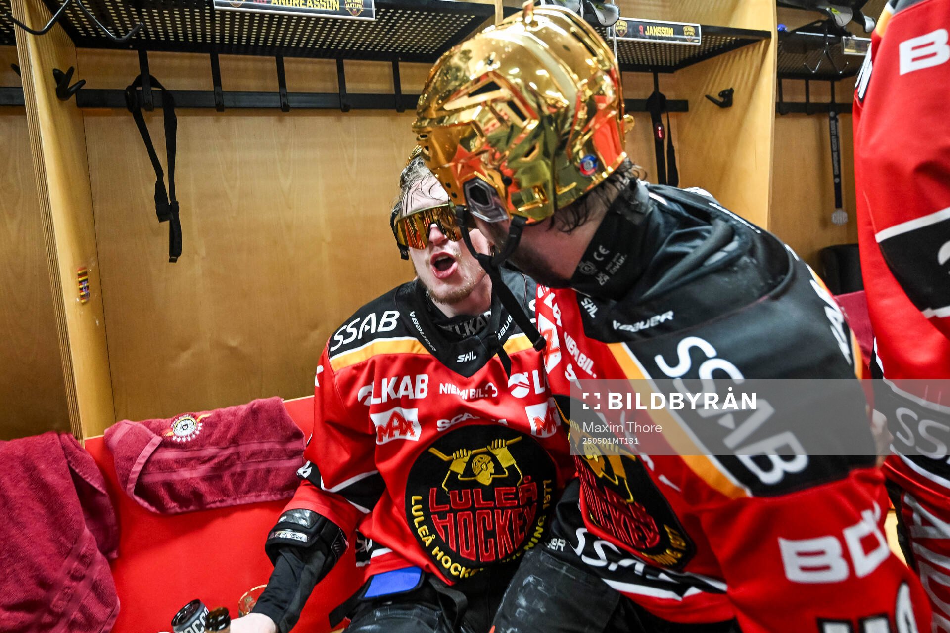 Luleås Pontus Andreasson och David Lilja jublar