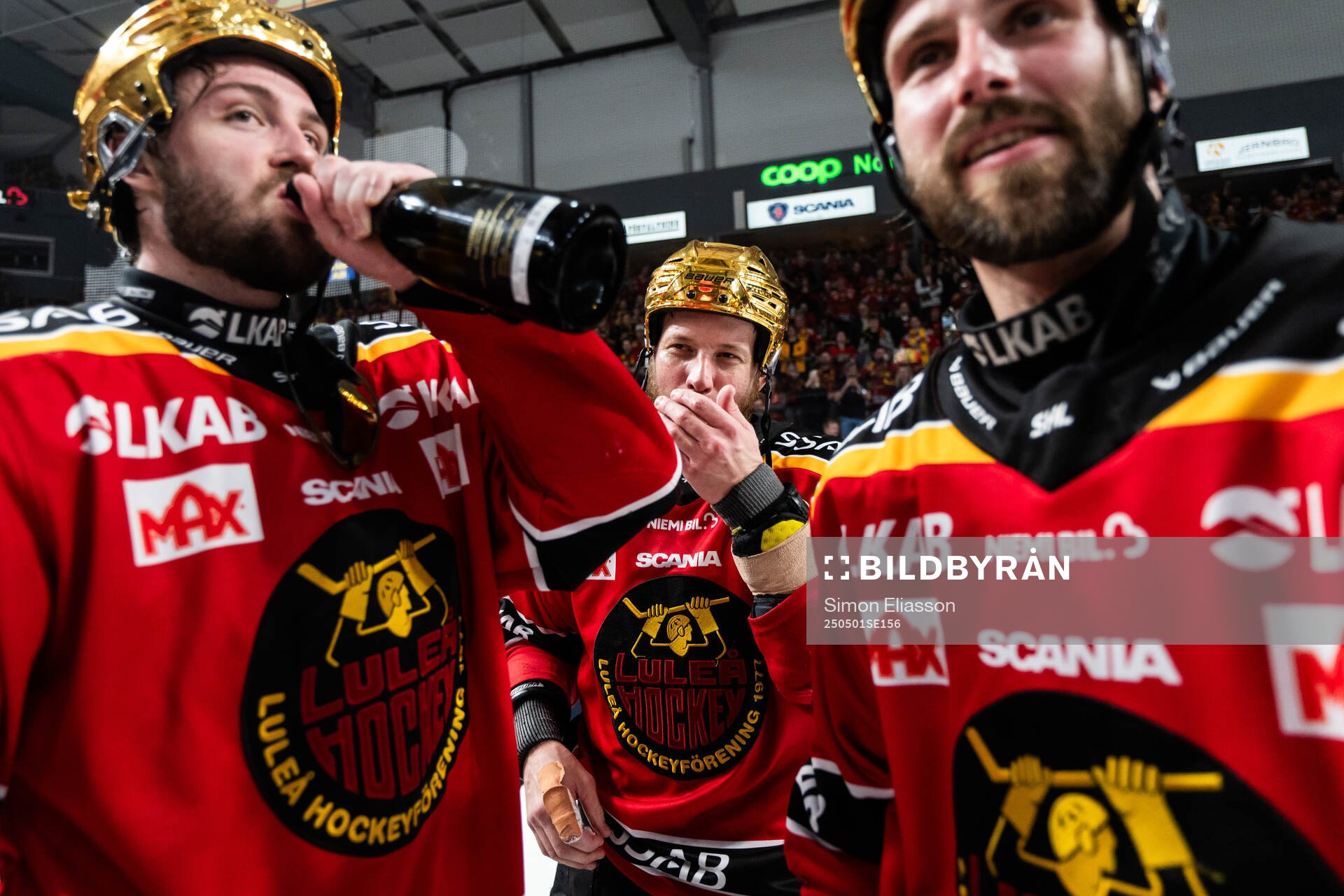 Luleås David Lilja, Linus Omark och Mathias Bromé