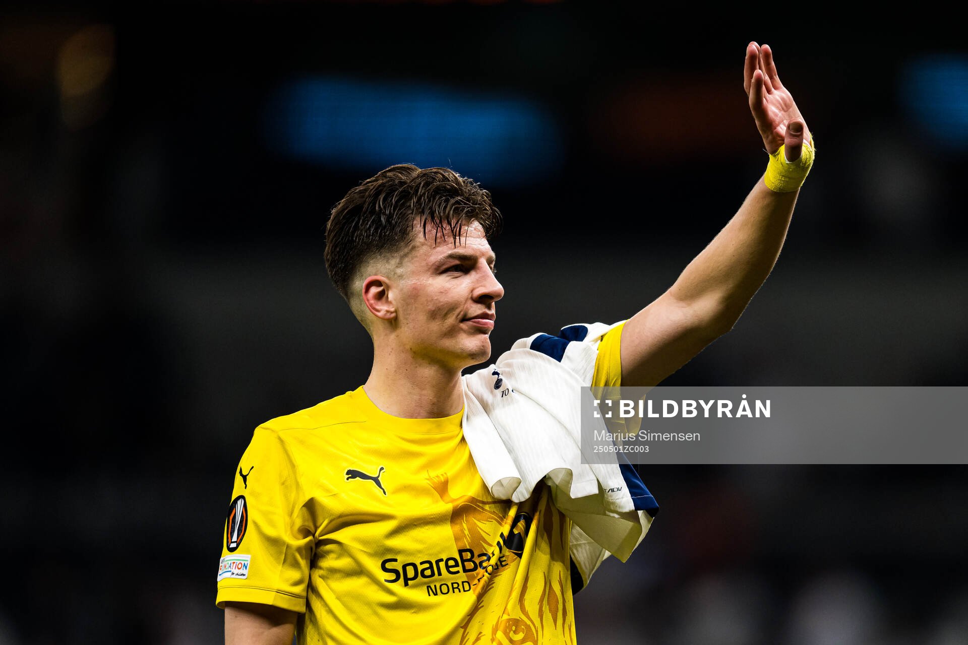 Jostein Gundersen of Bodø/Glimt after the UEFA Europa League semi-final football match between Tottenham and Bodø/Glimt on May 1, 2025 in London.