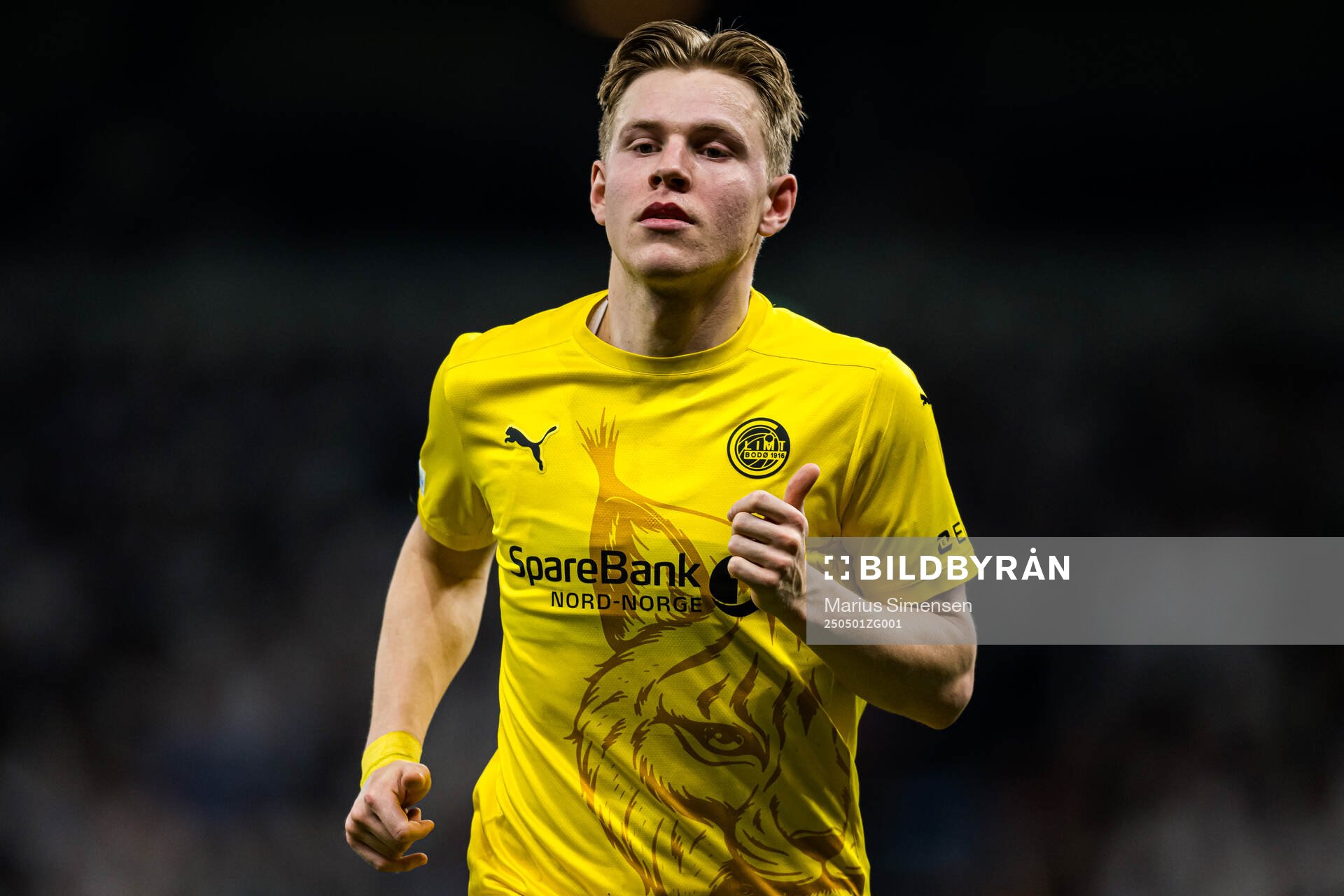 Jens Petter Hauge of Bodø/Glimt during the UEFA Europa League semi-final football match between Tottenham and Bodø/Glimt on May 1, 2025 in London.