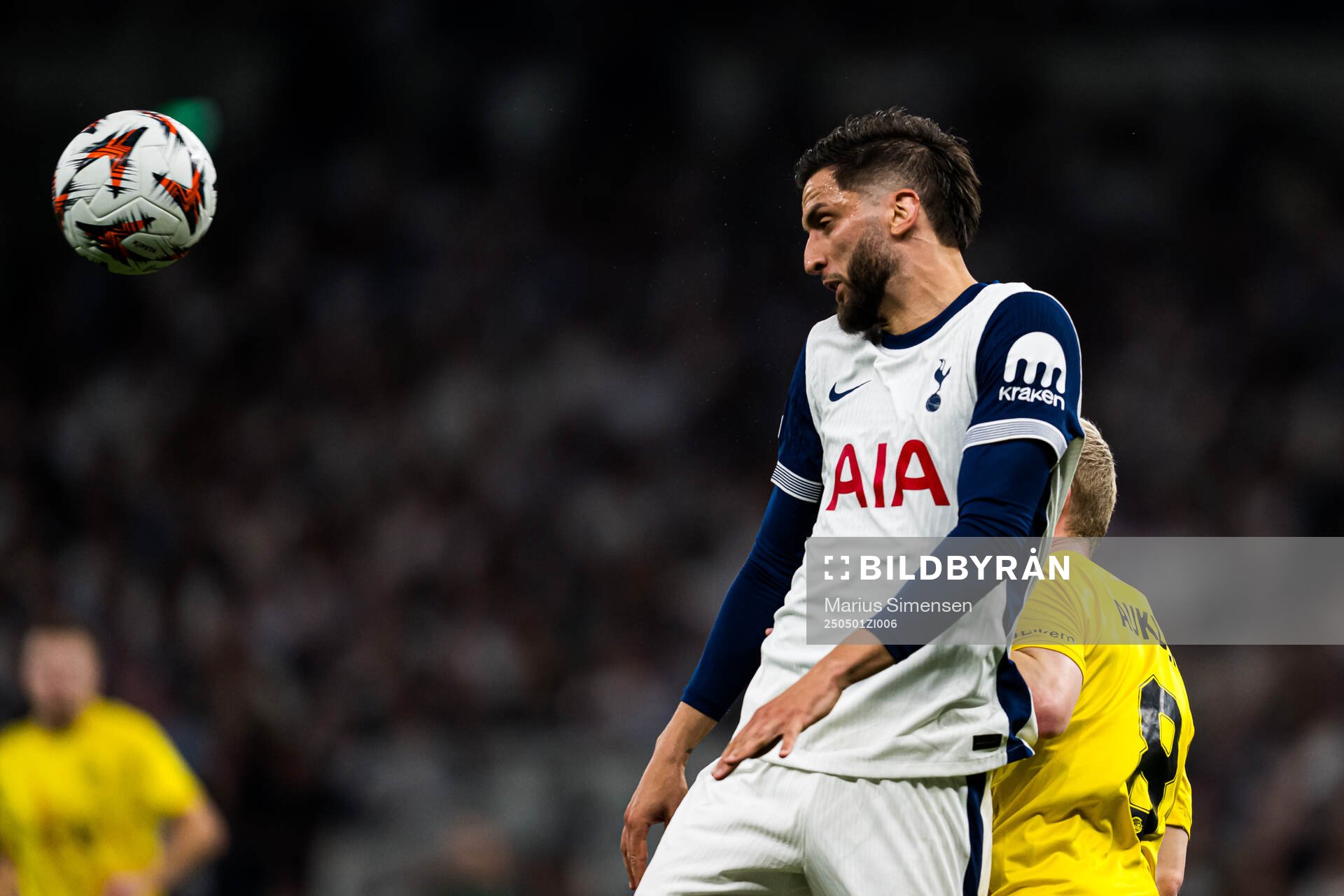 Rodrigo Bentancur of Tottenham during the UEFA Europa League semi-final football match between Tottenham and Bodø/Glimt on May 1, 2025 in London.