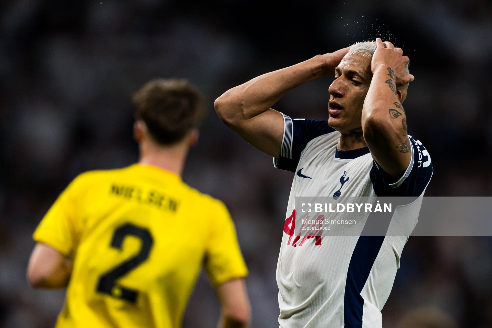 Richarlison of Tottenham looks dejected