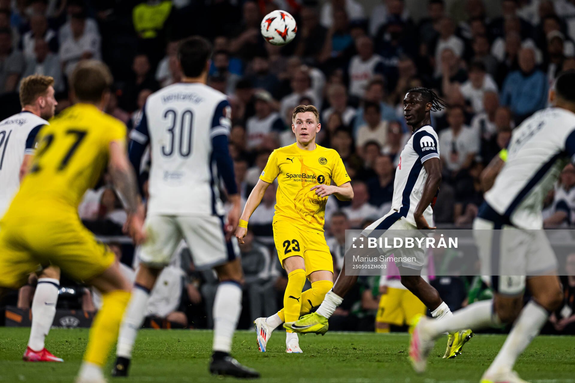 Jens Petter Hauge of Bodø/Glimt during the UEFA Europa League semi-final football match between Tottenham and Bodø/Glimt on May 1, 2025 in London.