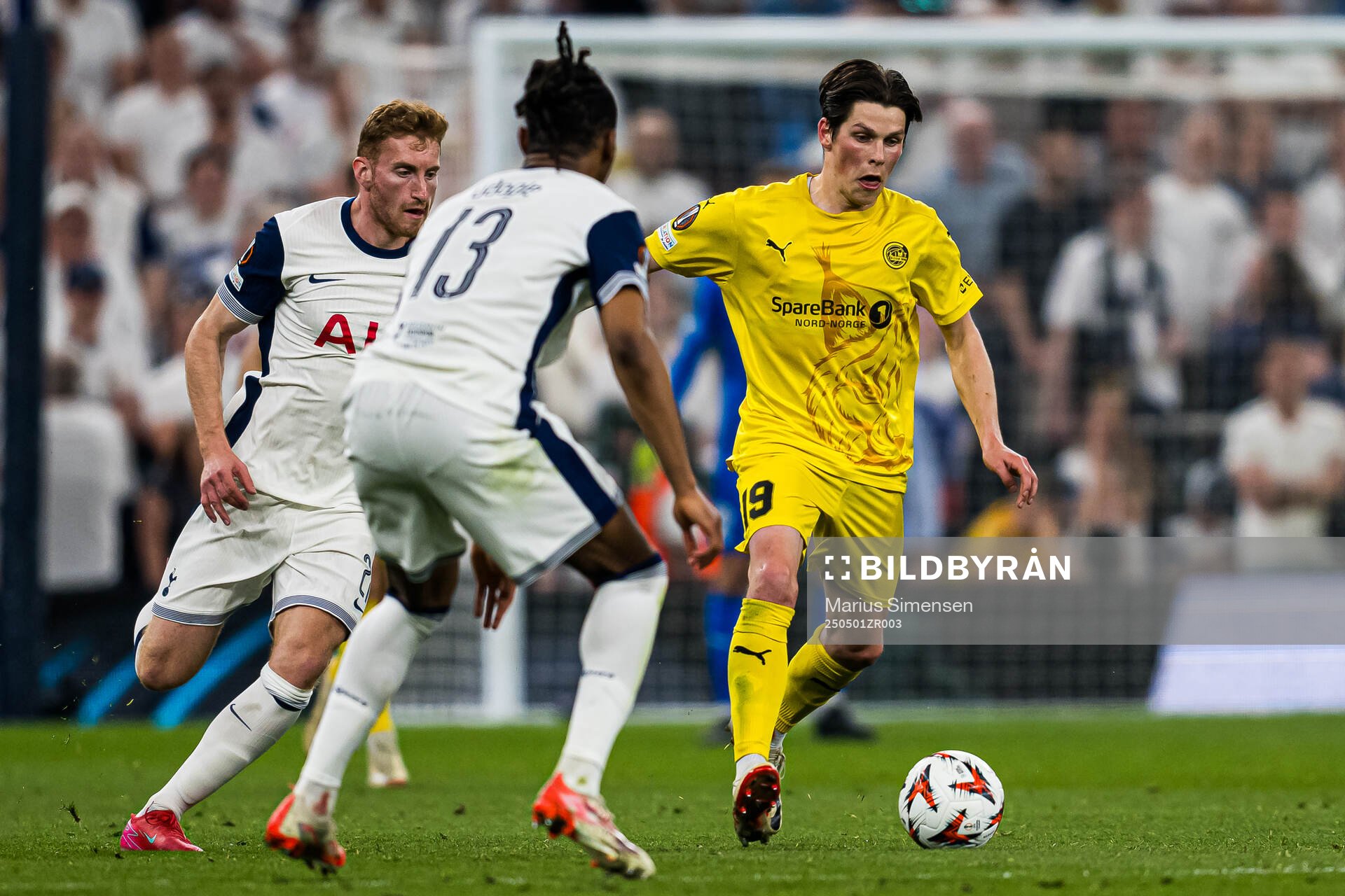 Dejan Kulusevski of Tottenham and Sondre Brunstad Fet of