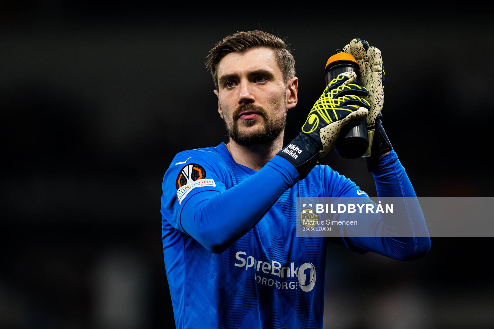 Nikita Haikin of Bodø/Glimt after the UEFA Europa League semi-final football match between Tottenham and Bodø/Glimt on May 1, 2025 in London.