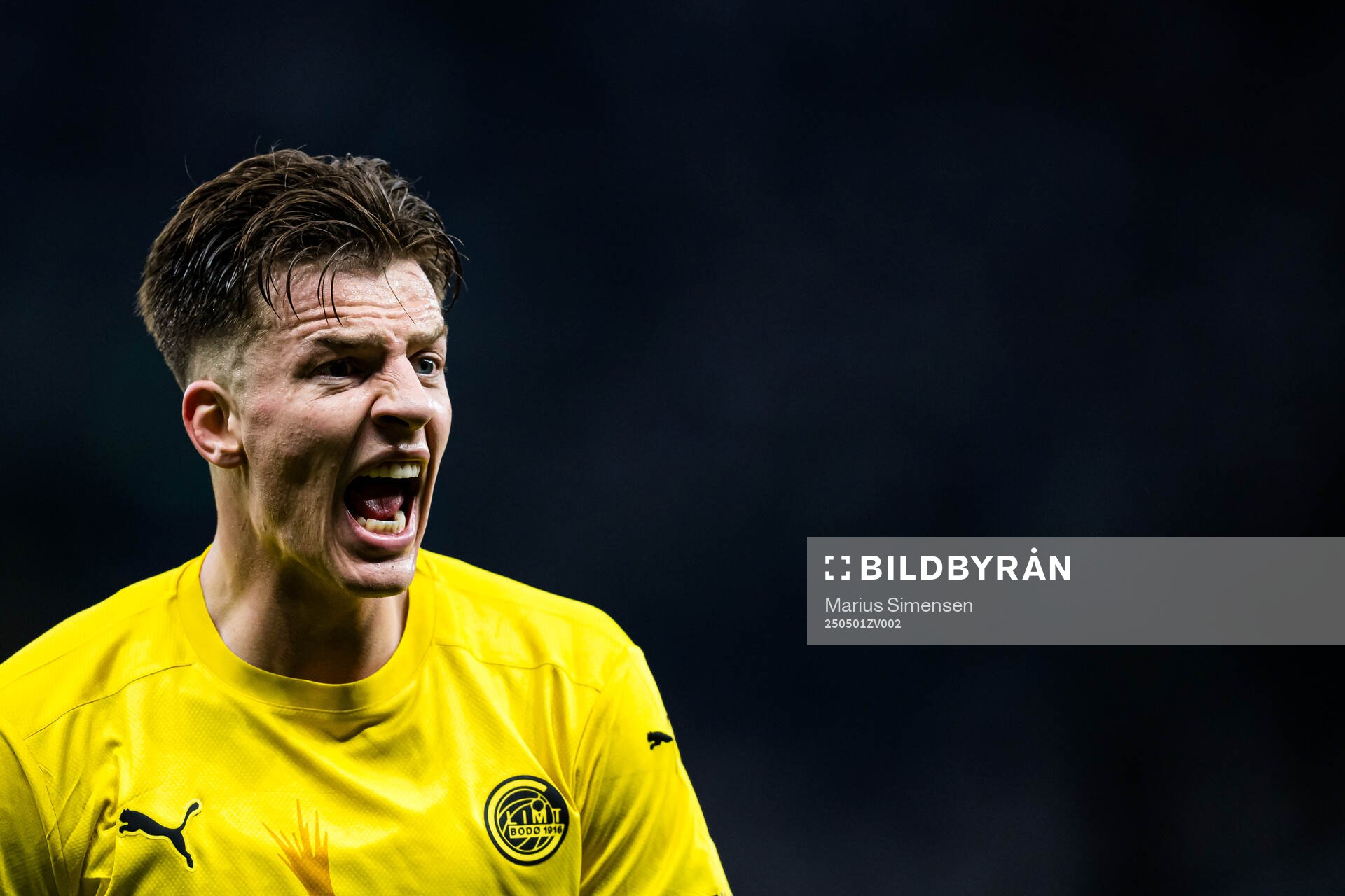 Jostein Gundersen of Bodø/Glimt celebrates after 3-1 during the UEFA Europa League semi-final football match between Tottenham and Bodø/Glimt on May 1, 2025 in London.