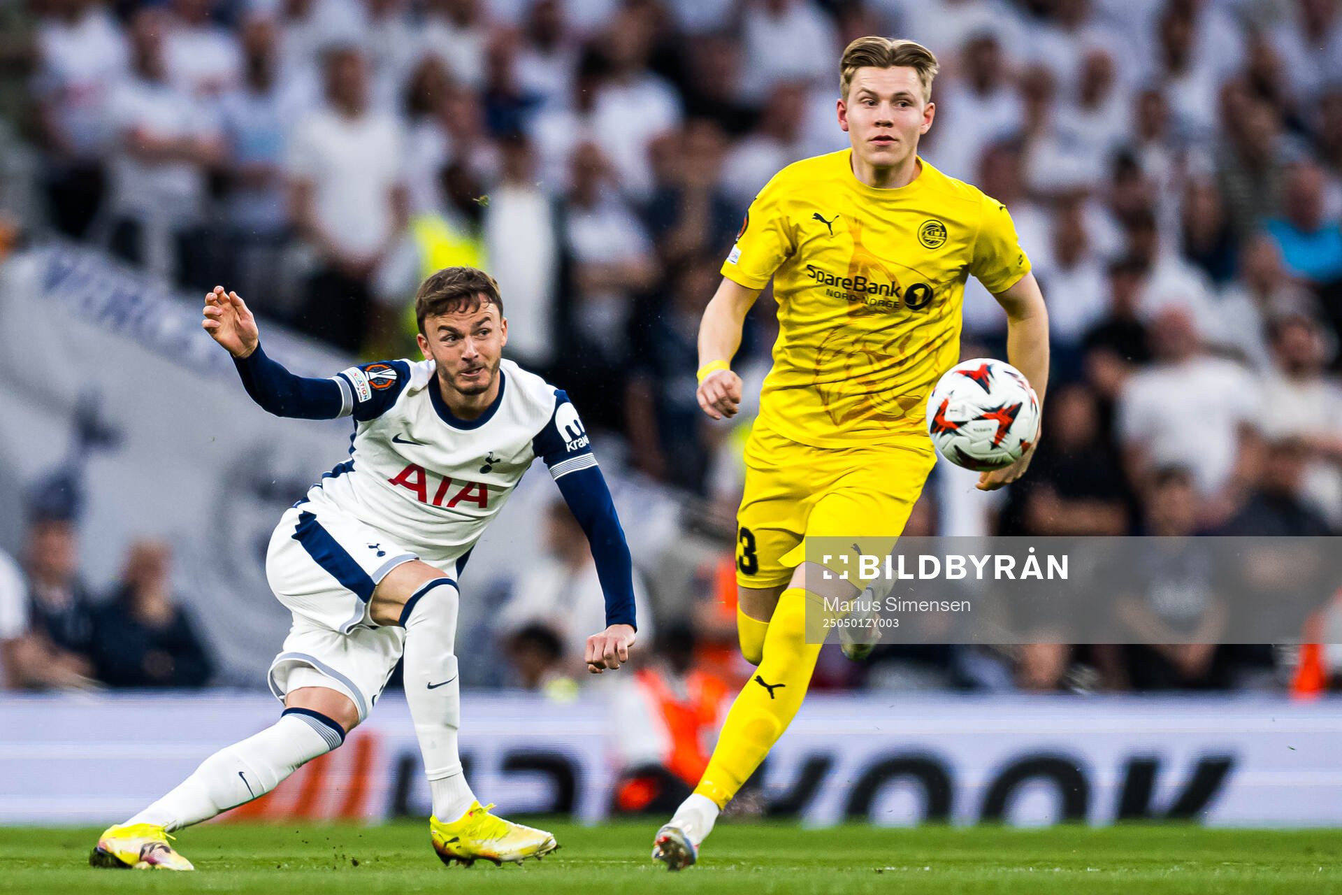 James Maddison of Tottenham and Jens Petter Hauge of