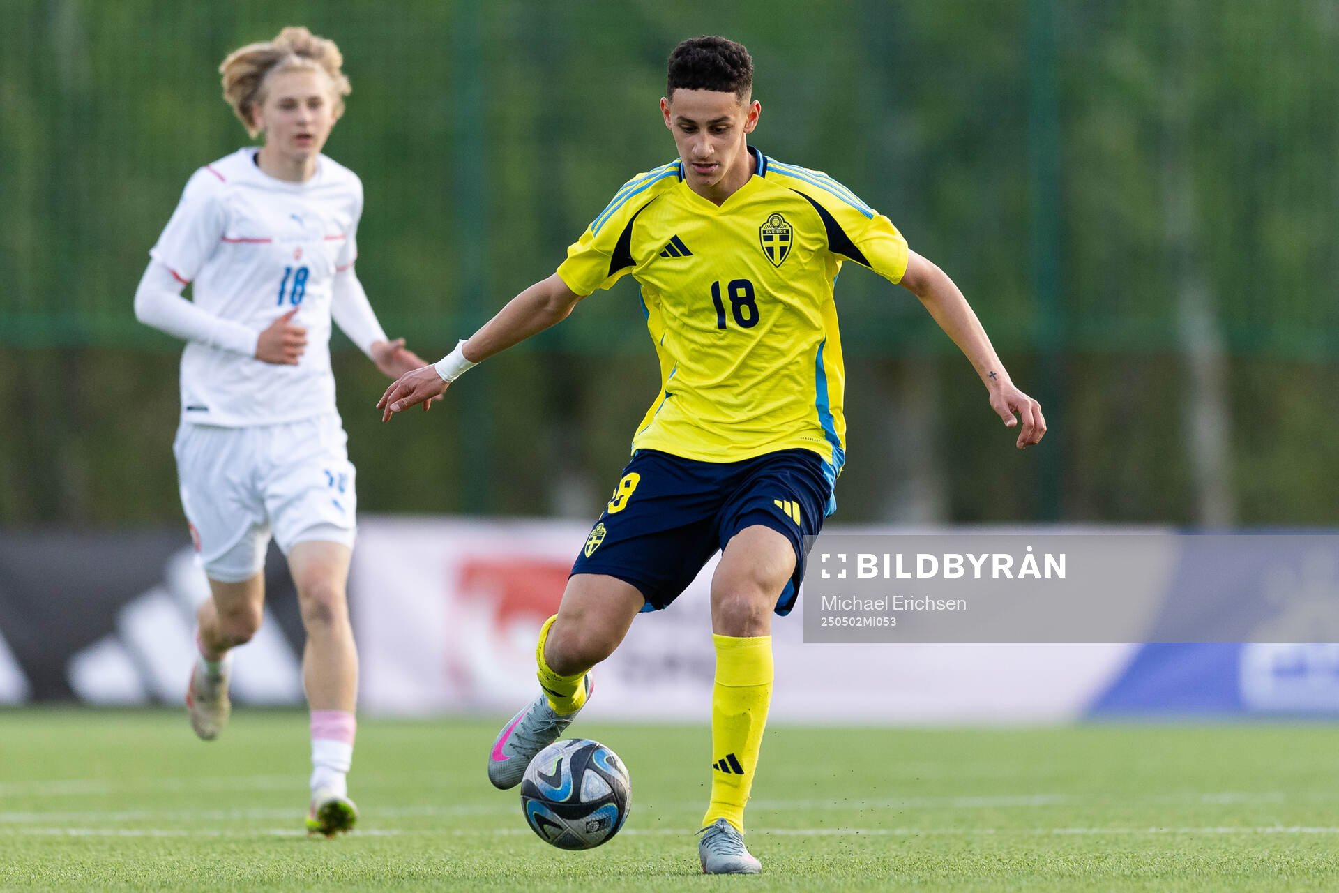 David Malki of Sweden during the UEFA Development Tournament between Sweden and Czech Republic on May 2, 2025 in Lysekil.