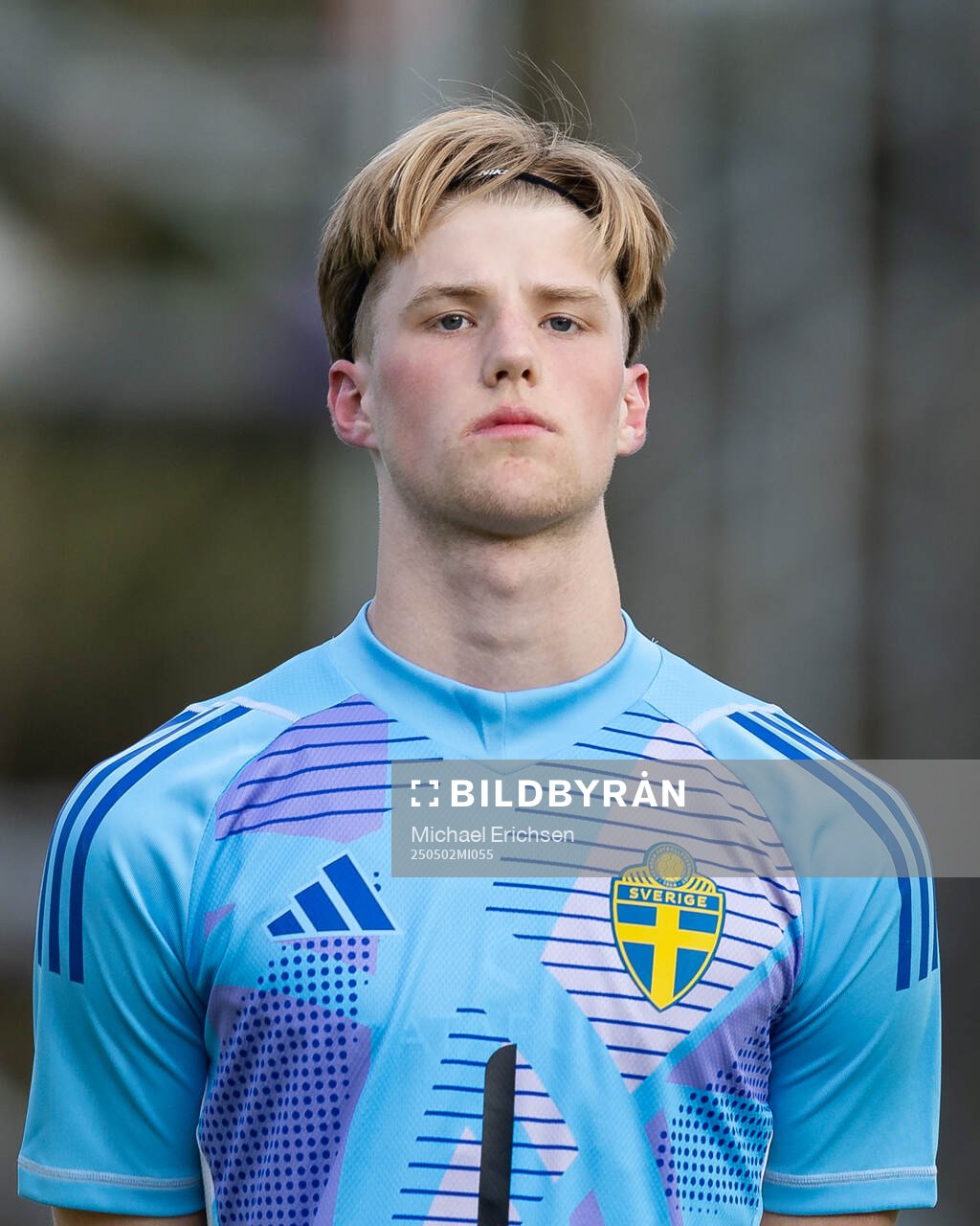 Goalkepper Svante Stangenberg of Sweden during line up ahead of the UEFA Development Tournament between Sweden and Czech Republic on May 2, 2025 in Lysekil.