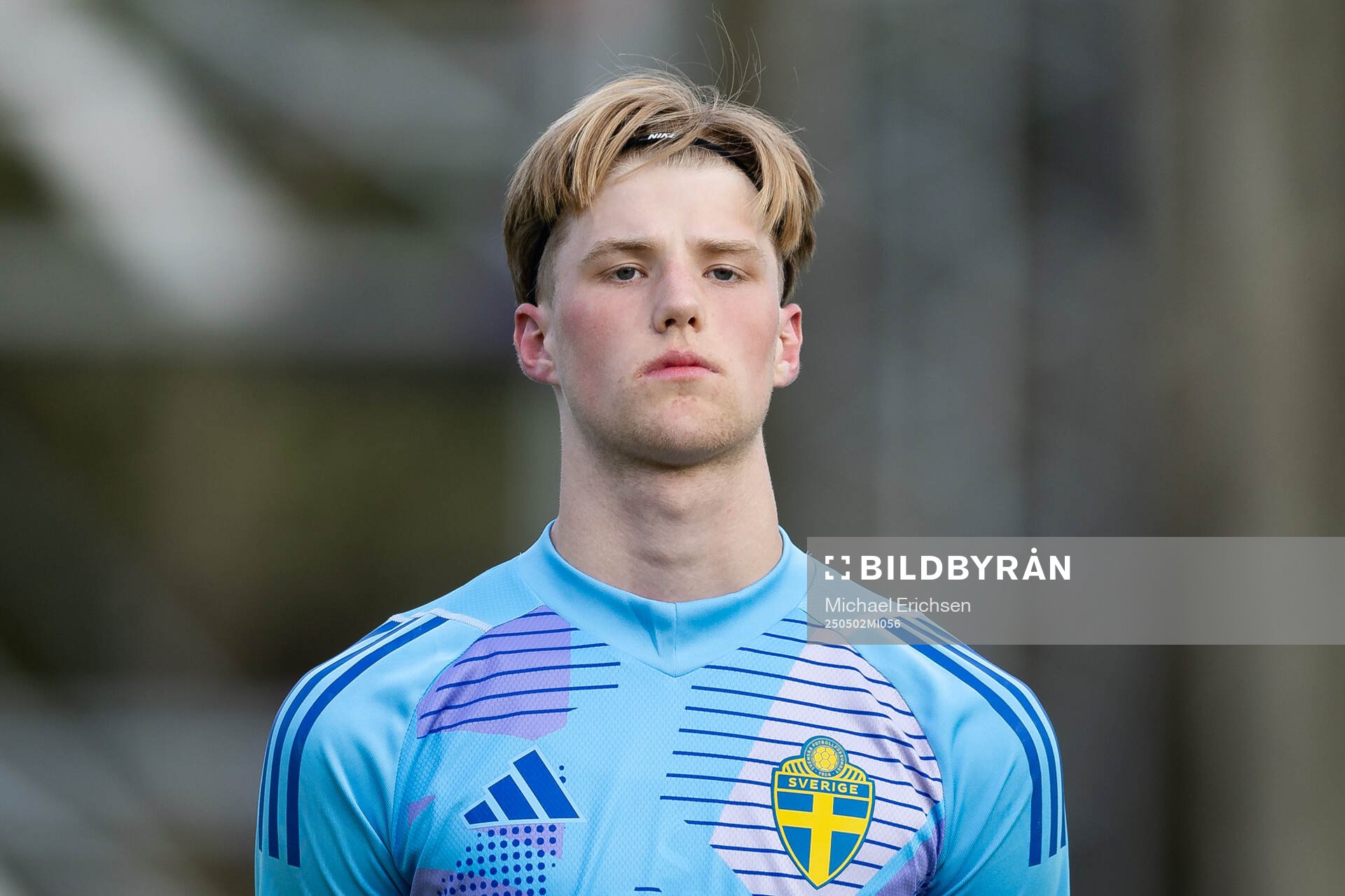Goalkepper Svante Stangenberg of Sweden during line up ahead of the UEFA Development Tournament between Sweden and Czech Republic on May 2, 2025 in Lysekil.