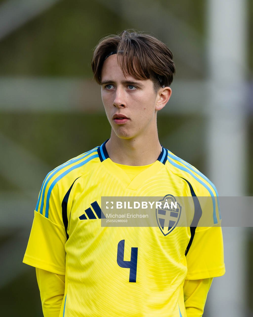 Truls Flodin Furuseth of Sweden during line up ahead of the UEFA Development Tournament between Sweden and Czech Republic on May 2, 2025 in Lysekil.