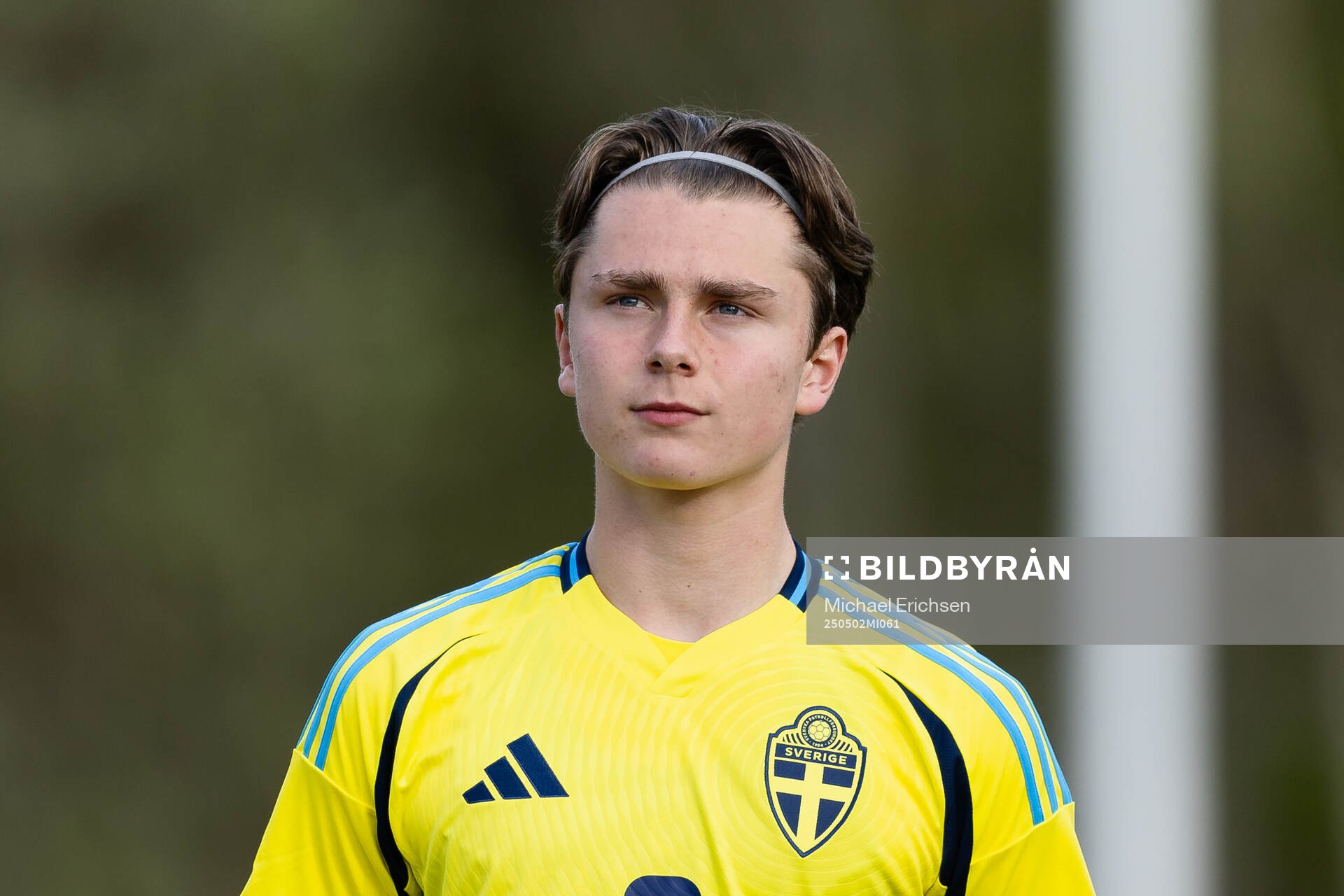 Alexander Johansson of Sweden during line up ahead of the UEFA Development Tournament between Sweden and Czech Republic on May 2, 2025 in Lysekil.