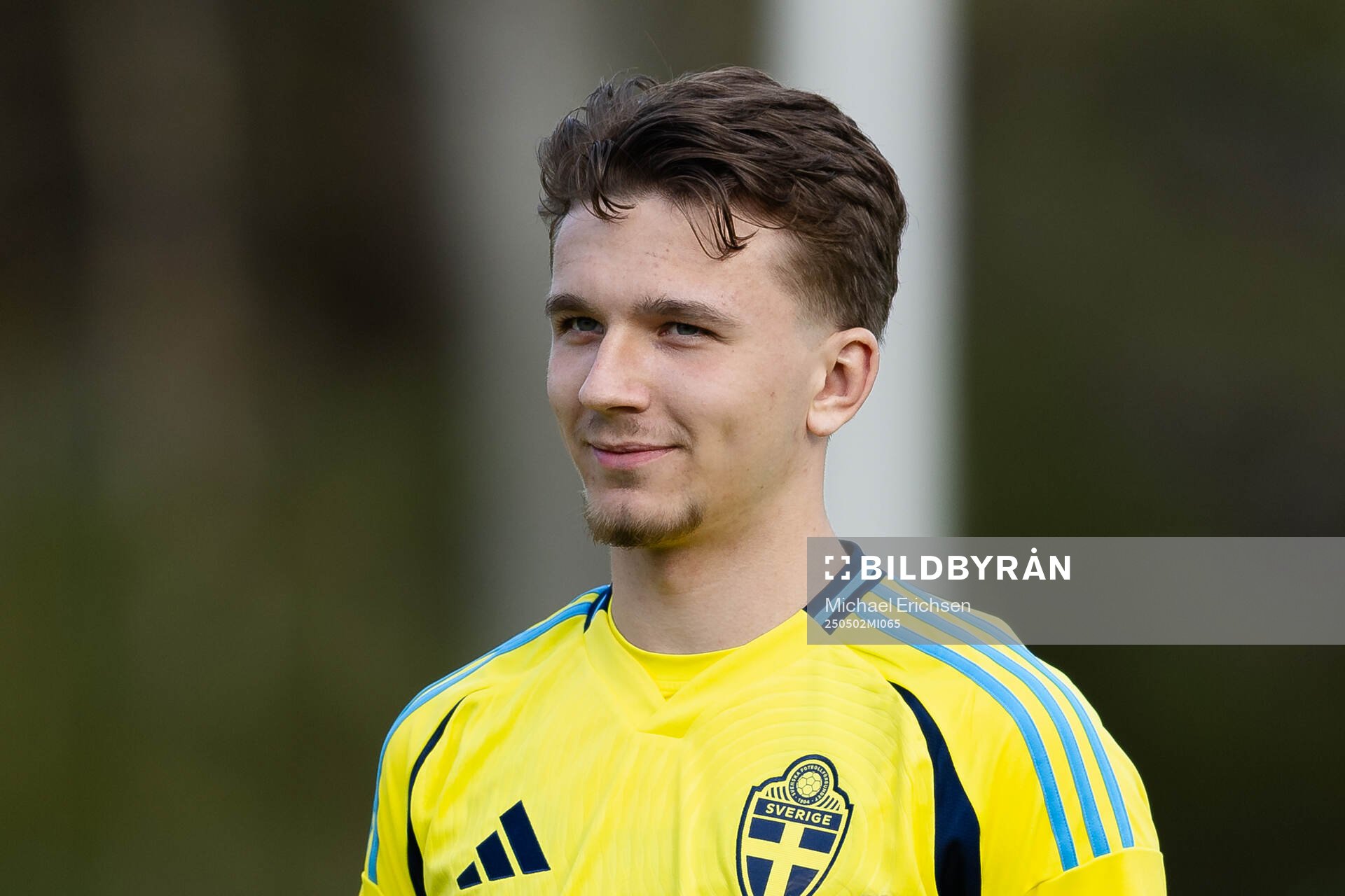 Alexander Odefalk of Sweden during line up ahead of the UEFA Development Tournament between Sweden and Czech Republic on May 2, 2025 in Lysekil.