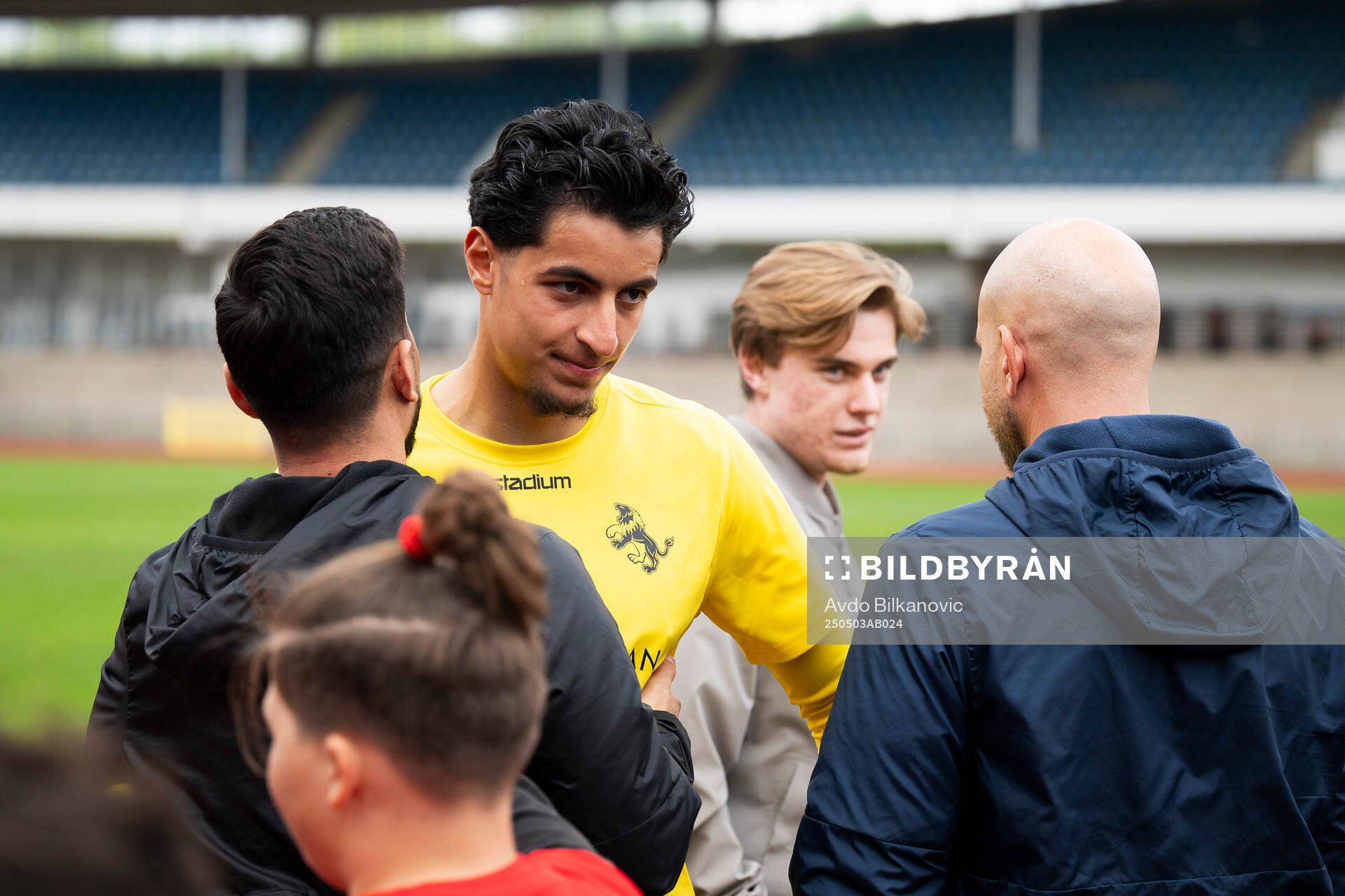 Ariana FCs målvakt Kumel Al Rekabe under fotbollsmatchen i Ettan södra mellan Ariana FC och Husqvarna FF den 3 maj 2025 i Malmö. 