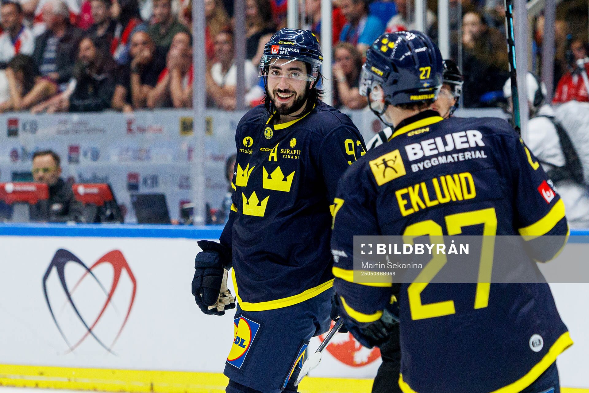 Mika Zibanejad of Sweden celebrates