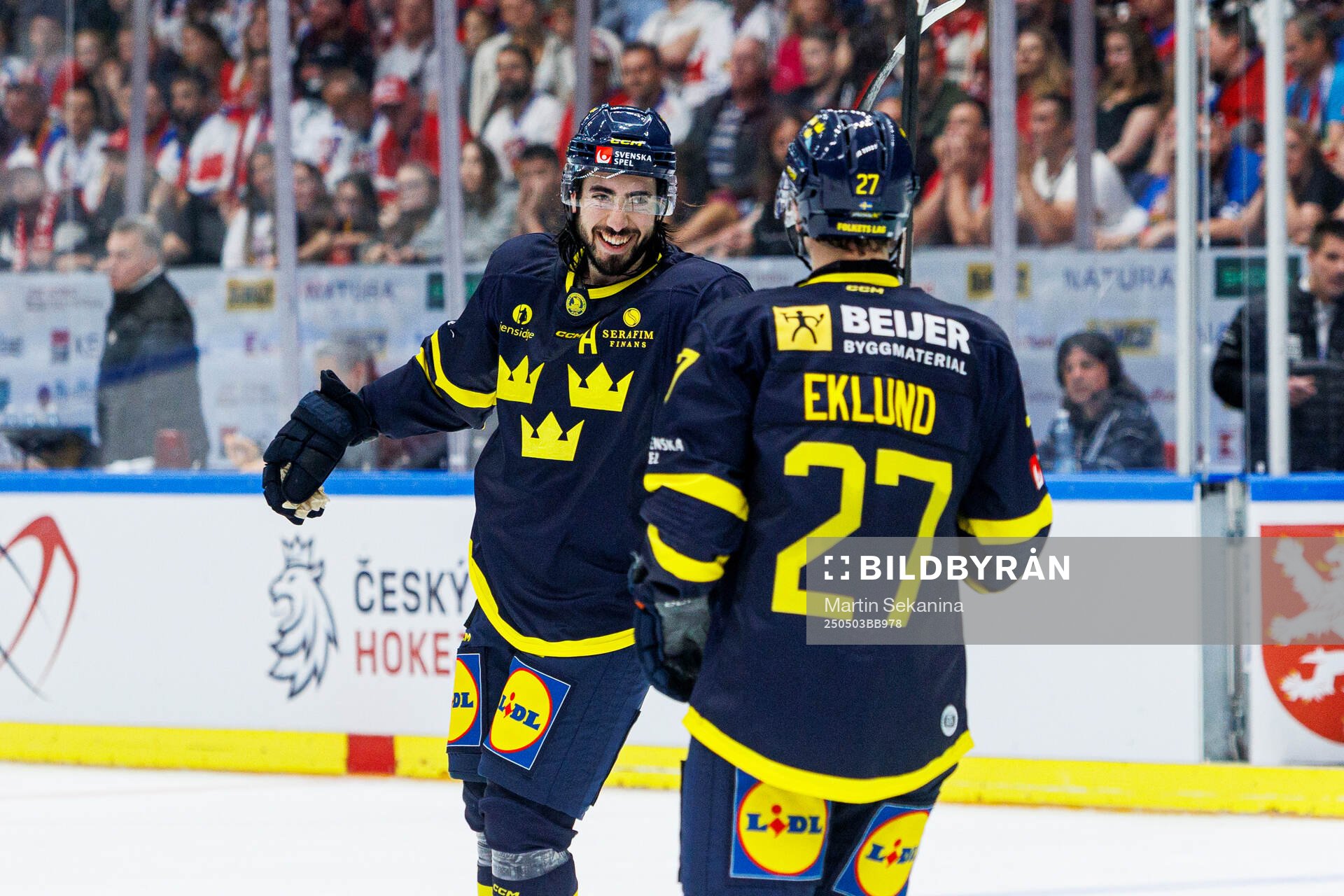 Mika Zibanejad of Sweden celebrates