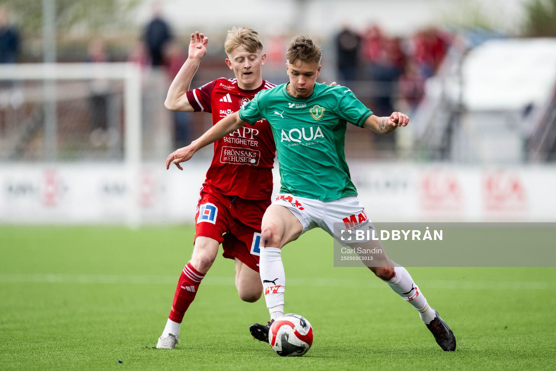 Skövde AIKs Elias Nordström och Jönköpings Södras Olle