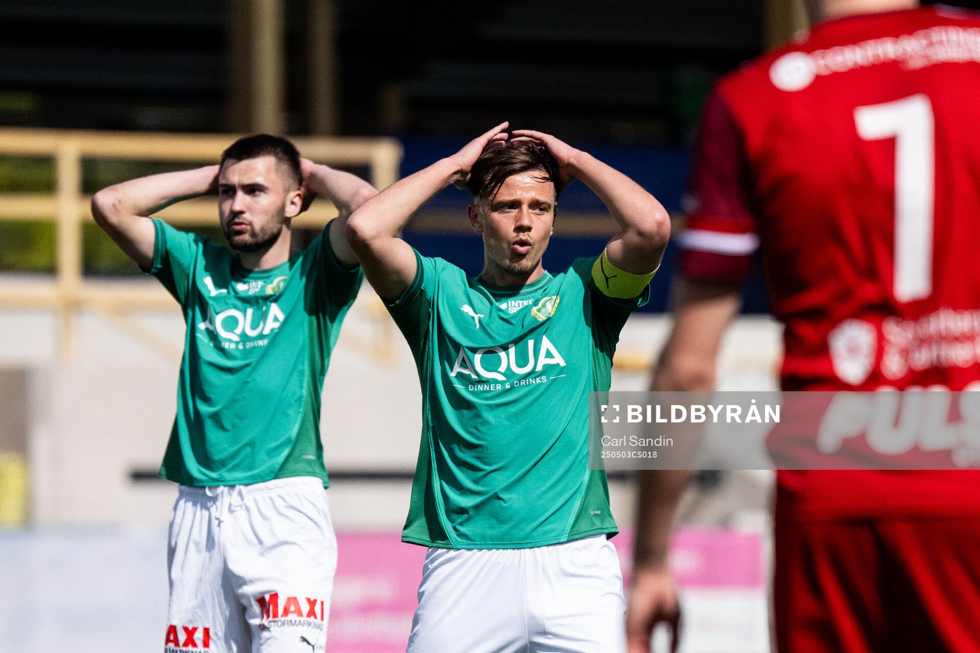 Jönköpings Södras Linus Lyck och Benjamin Tannus deppar