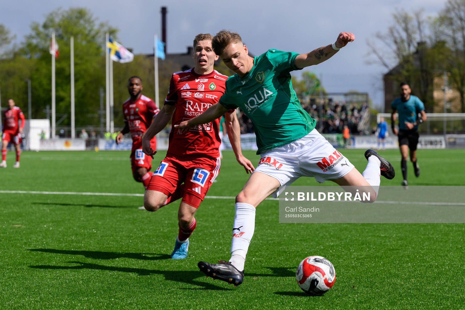 Skövde AIKs Samuel Sörman och Jönköpings Södras Olle