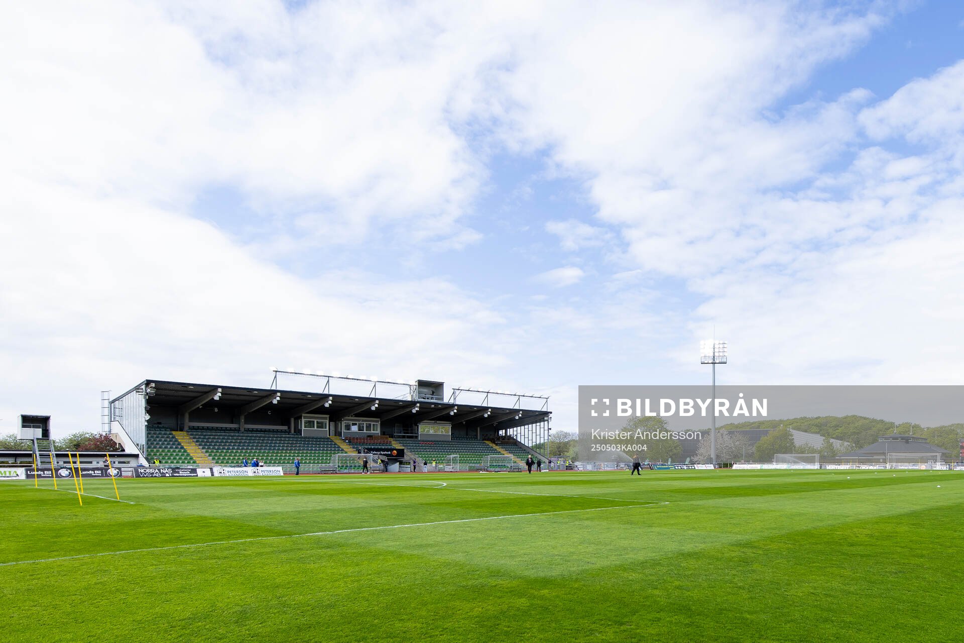 Påskbergsvallen inför fotbollsmatchen i Superettan mellan Varberg och Helsingborg den 3 maj 2025 i Varberg. 