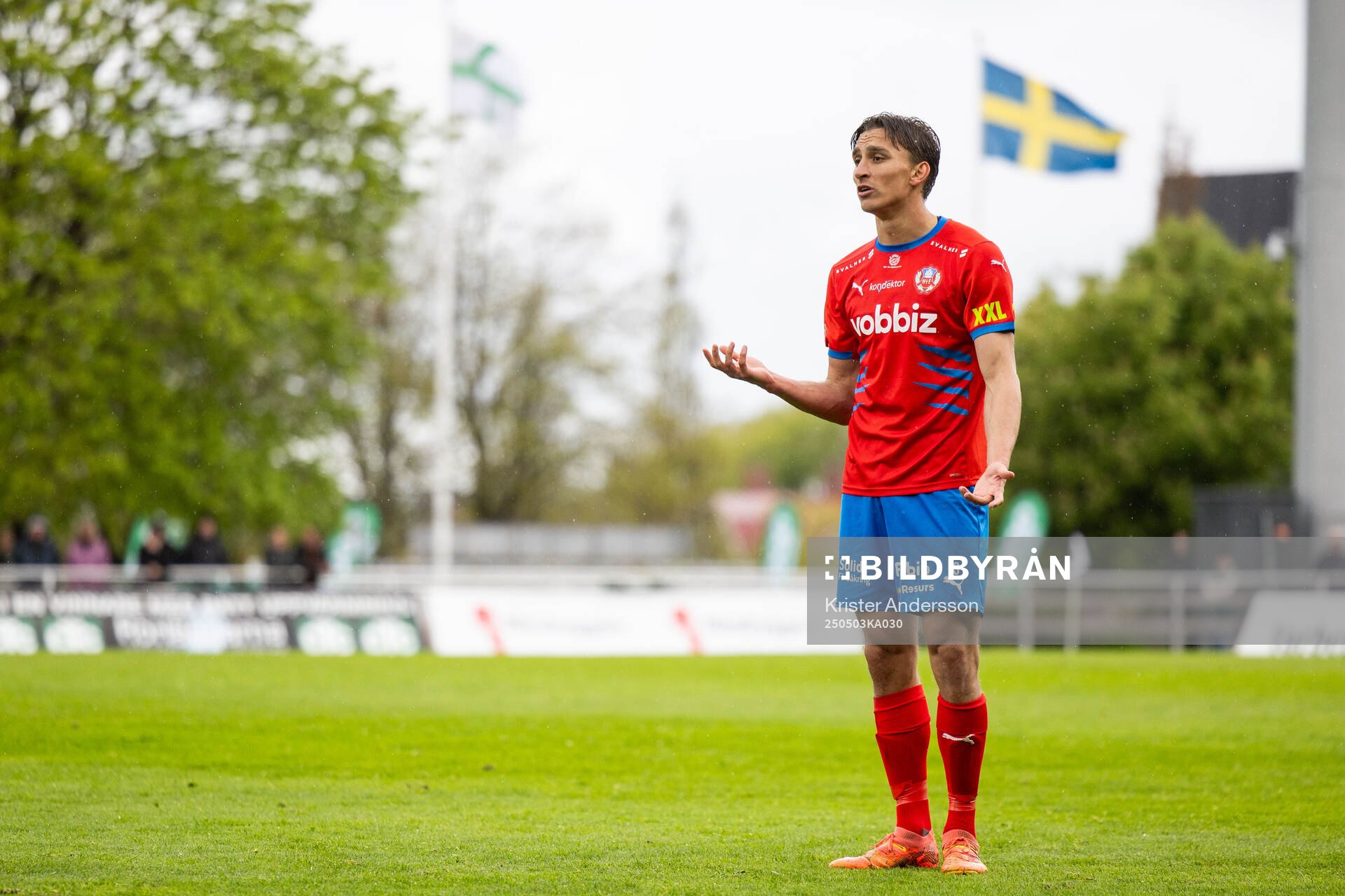 Helsingborgs Wilhelm Nilsson reagerar