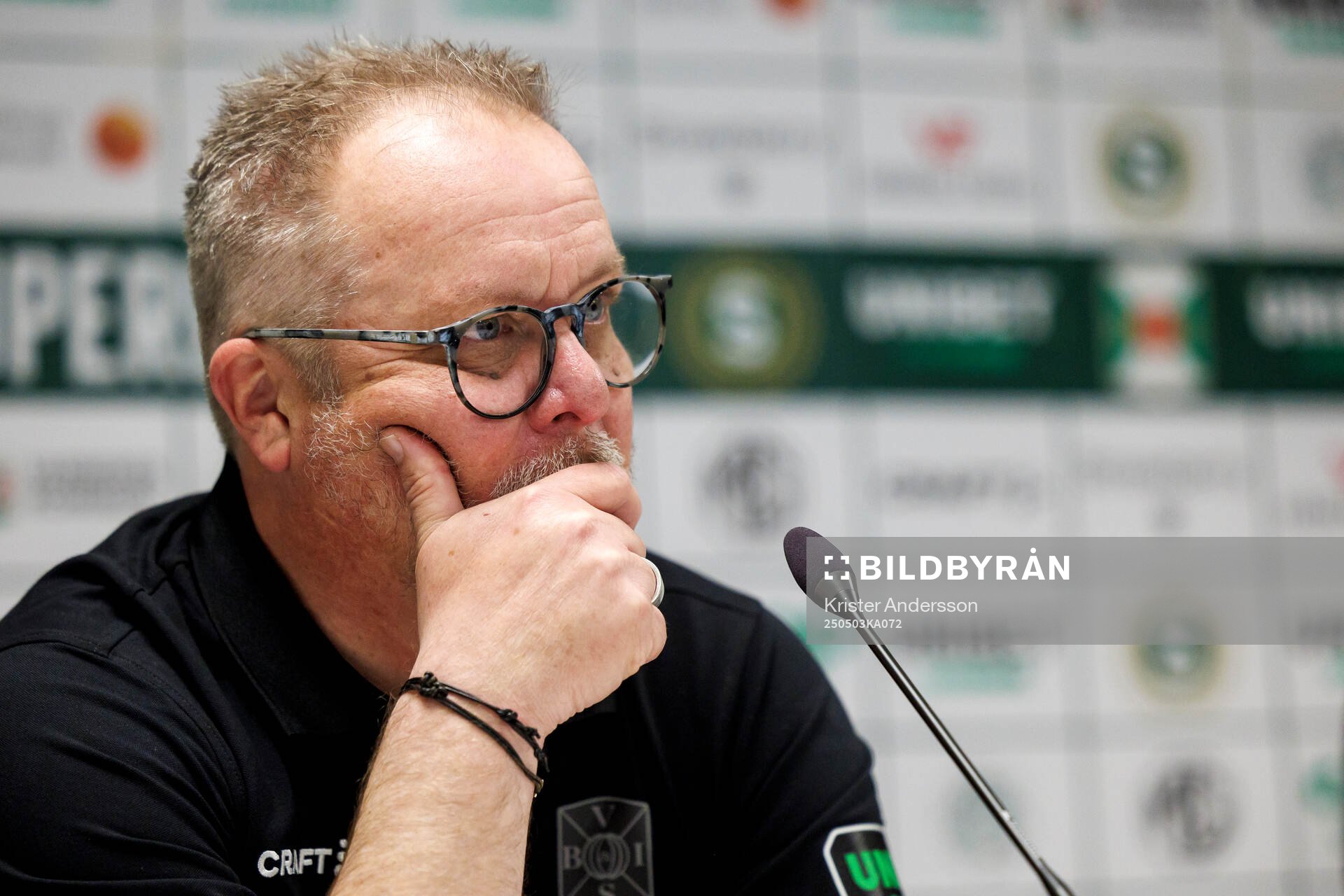 Varbergs tränare Roar Hansen efter fotbollsmatchen i Superettan mellan Varberg och Helsingborg den 3 maj 2025 i Varberg. 
