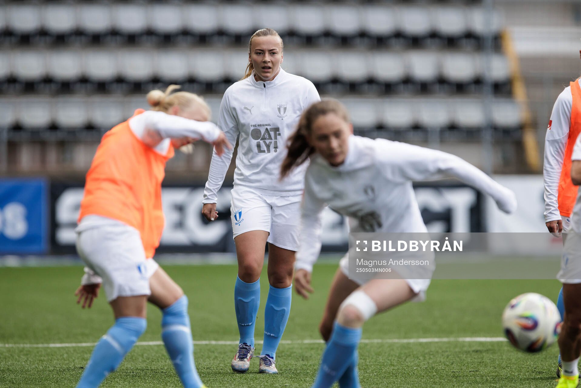 Malmö FFs Sara Kanutte Sørensen Fornes inför fotbollsmatchen i Damallsvenskan mellan Linköping och Malmö FF den 3 maj 2025 i Linköping.