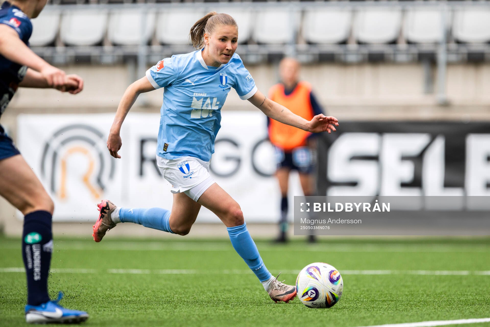 Malmö FFs Katariina Kosola under fotbollsmatchen i Damallsvenskan mellan Linköping och Malmö FF den 3 maj 2025 i Linköping. 